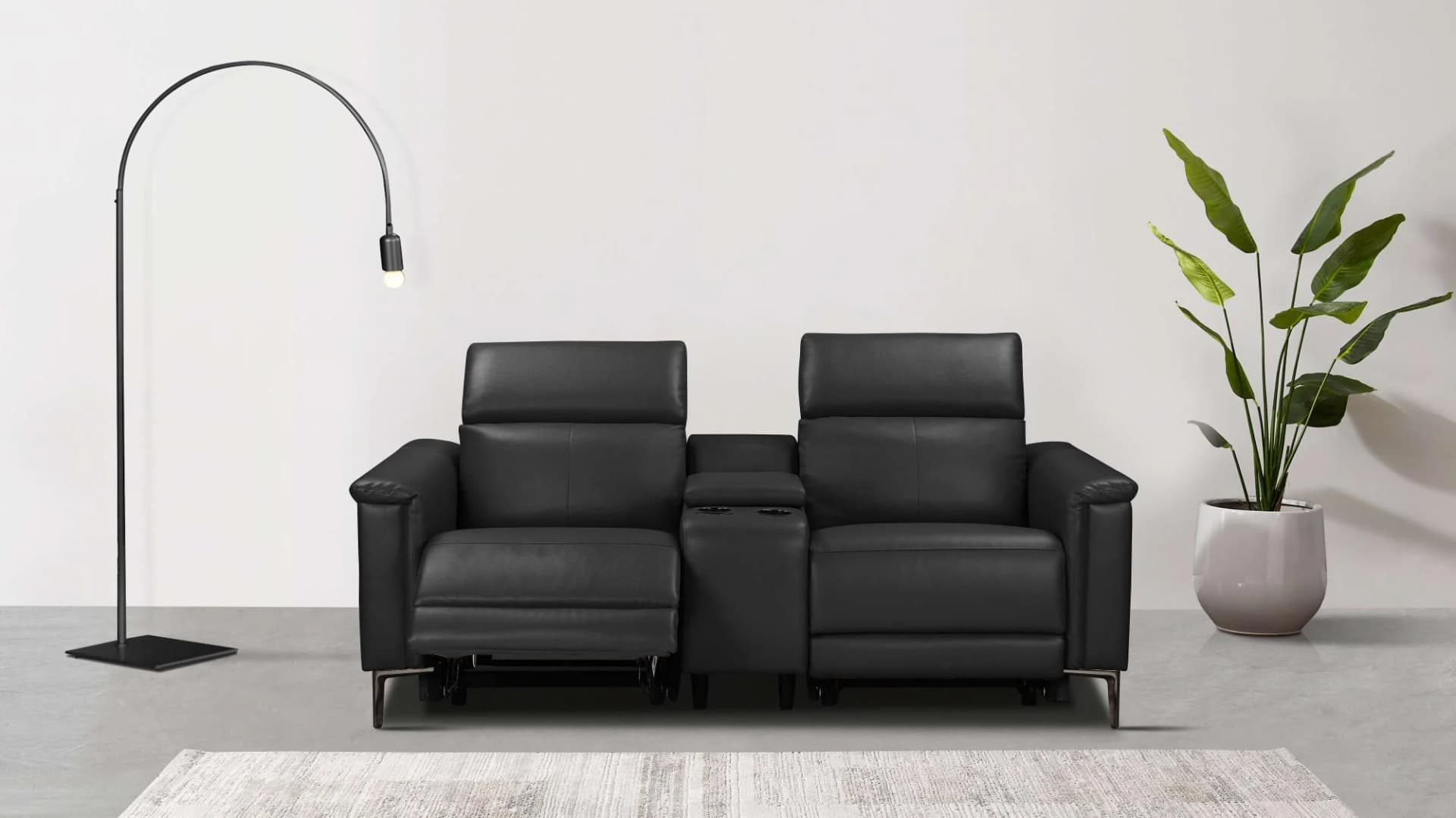 OTTO HOME LUND 2-Sitzer Kinosofa Schwarz Relaxfunktion