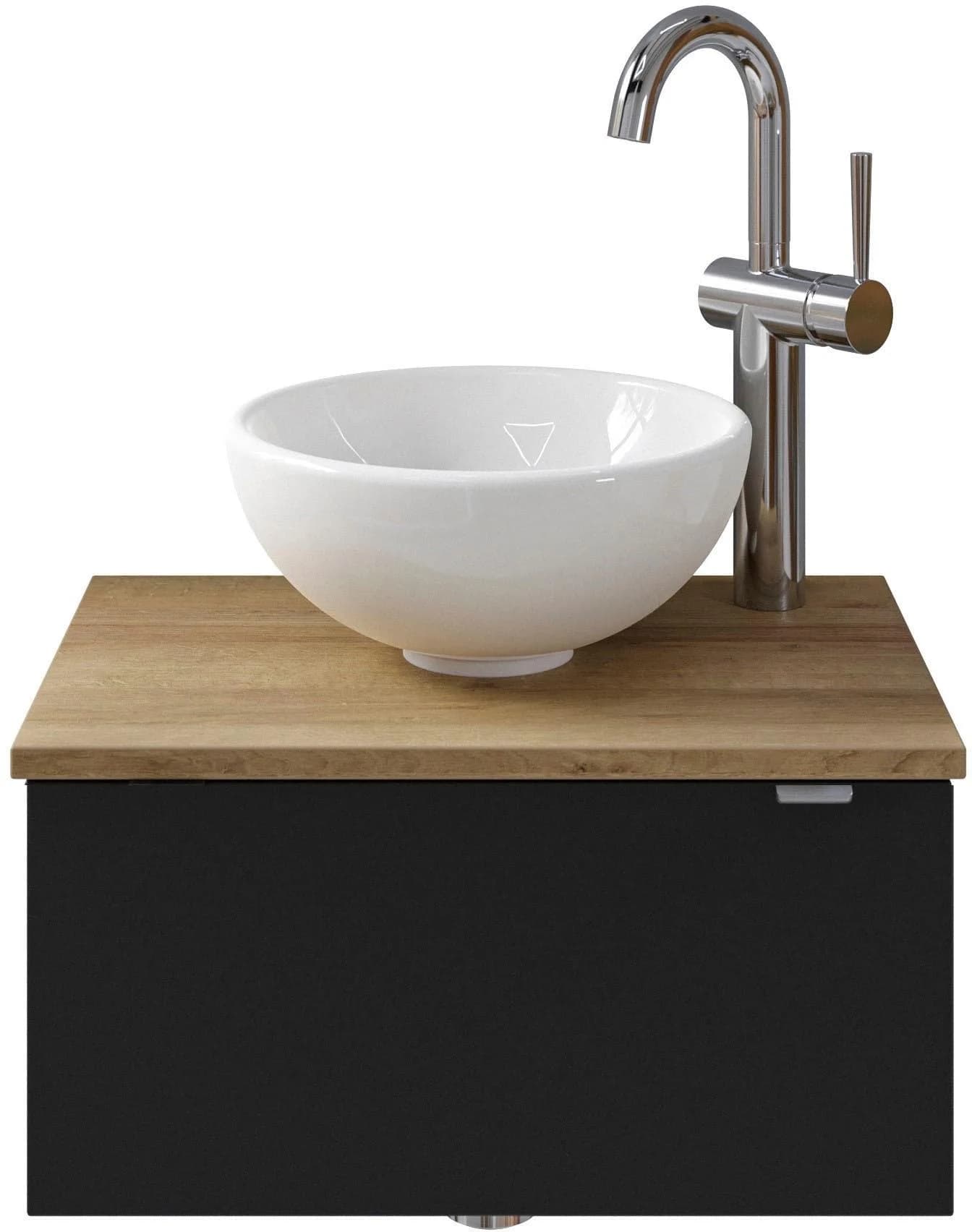Waschtisch SAPHIR Serie 6915 Schwarz Matt mit Unterschrank