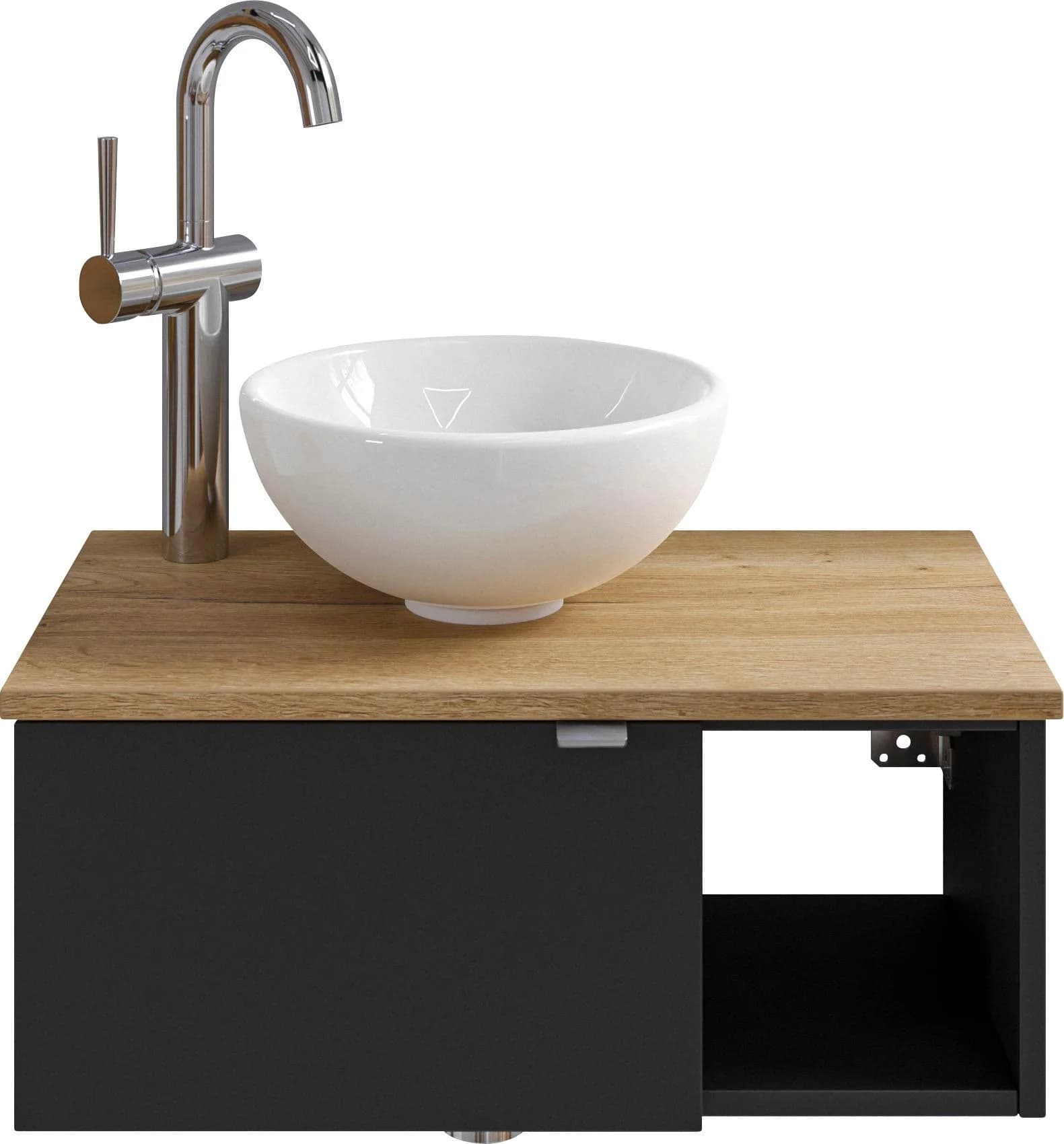 Waschtisch SAPHIR Serie 6915 Schwarz Matt Eiche mit Unterschrank