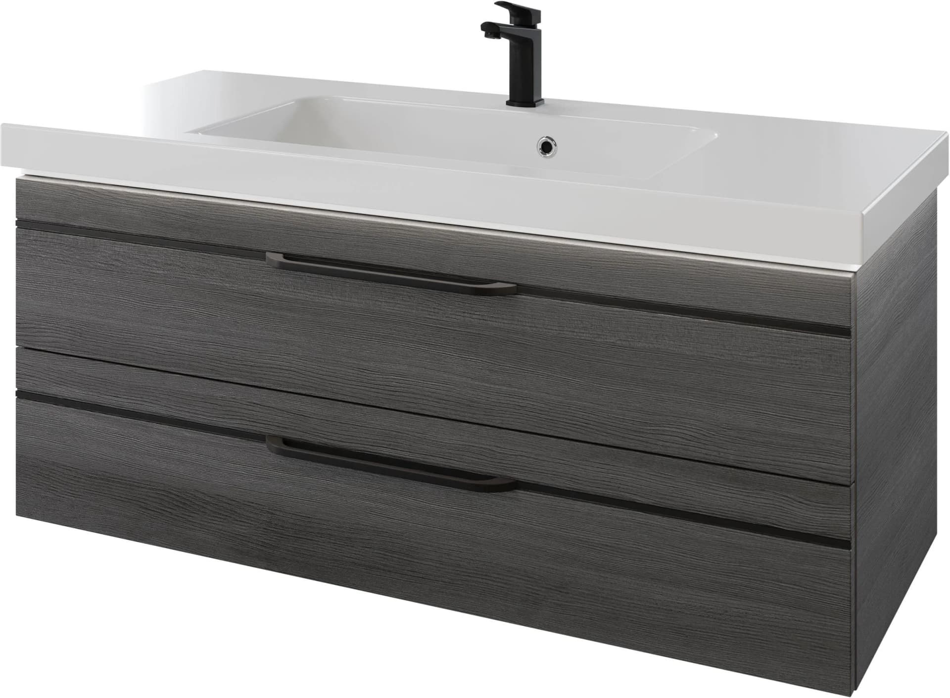 SAPHIR Balto Waschtisch mit Unterschrank 123cm Graphit Weiß