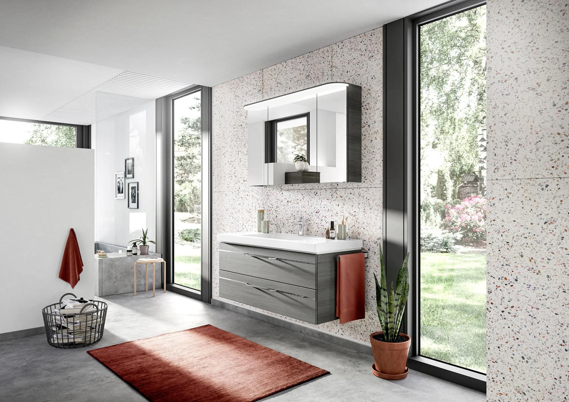 SAPHIR Balto Waschtisch mit Unterschrank 123 cm Grau Weiß
