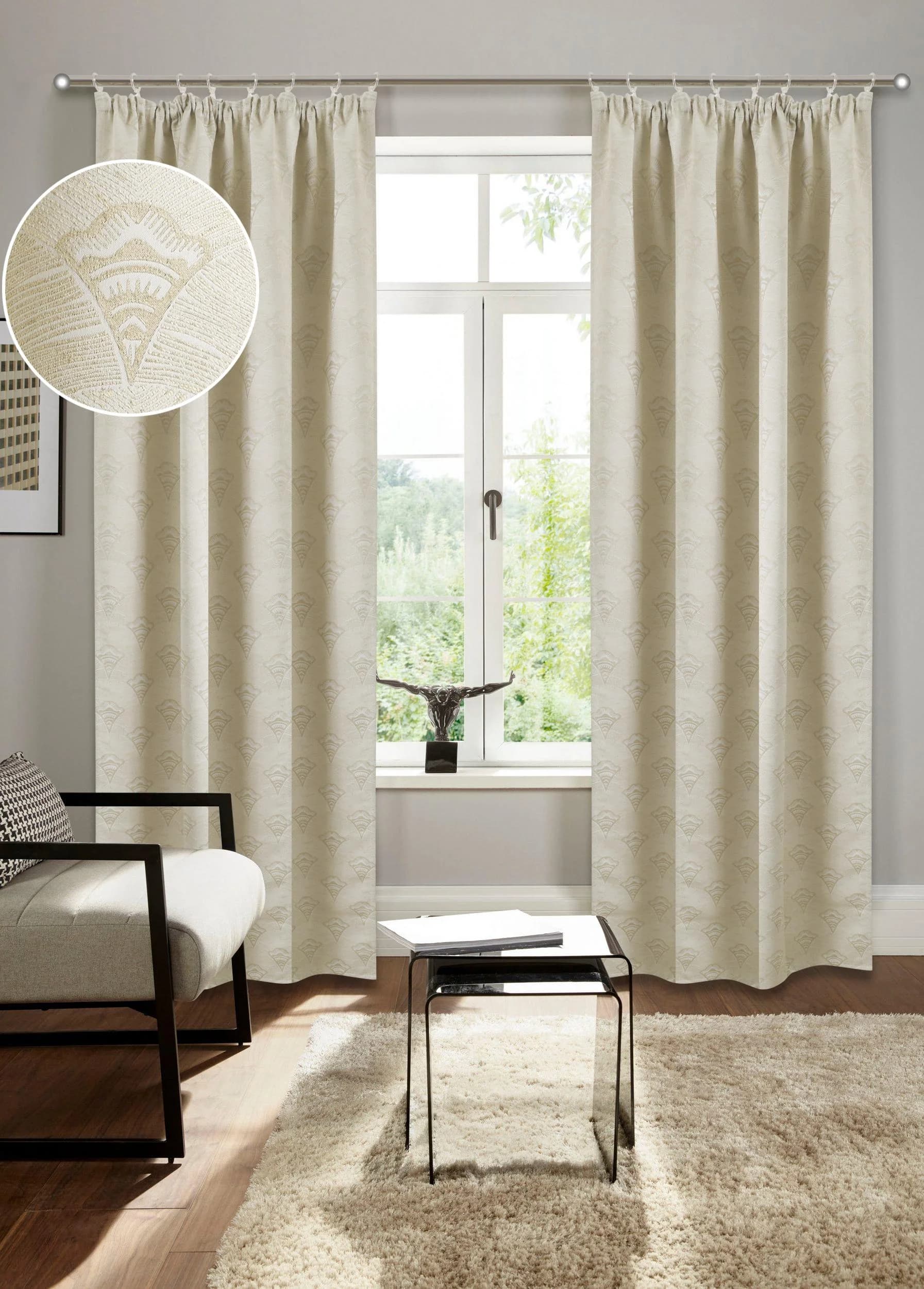 Verdunkelungsvorhang Bruno Banani Alessio Beige Jacquard