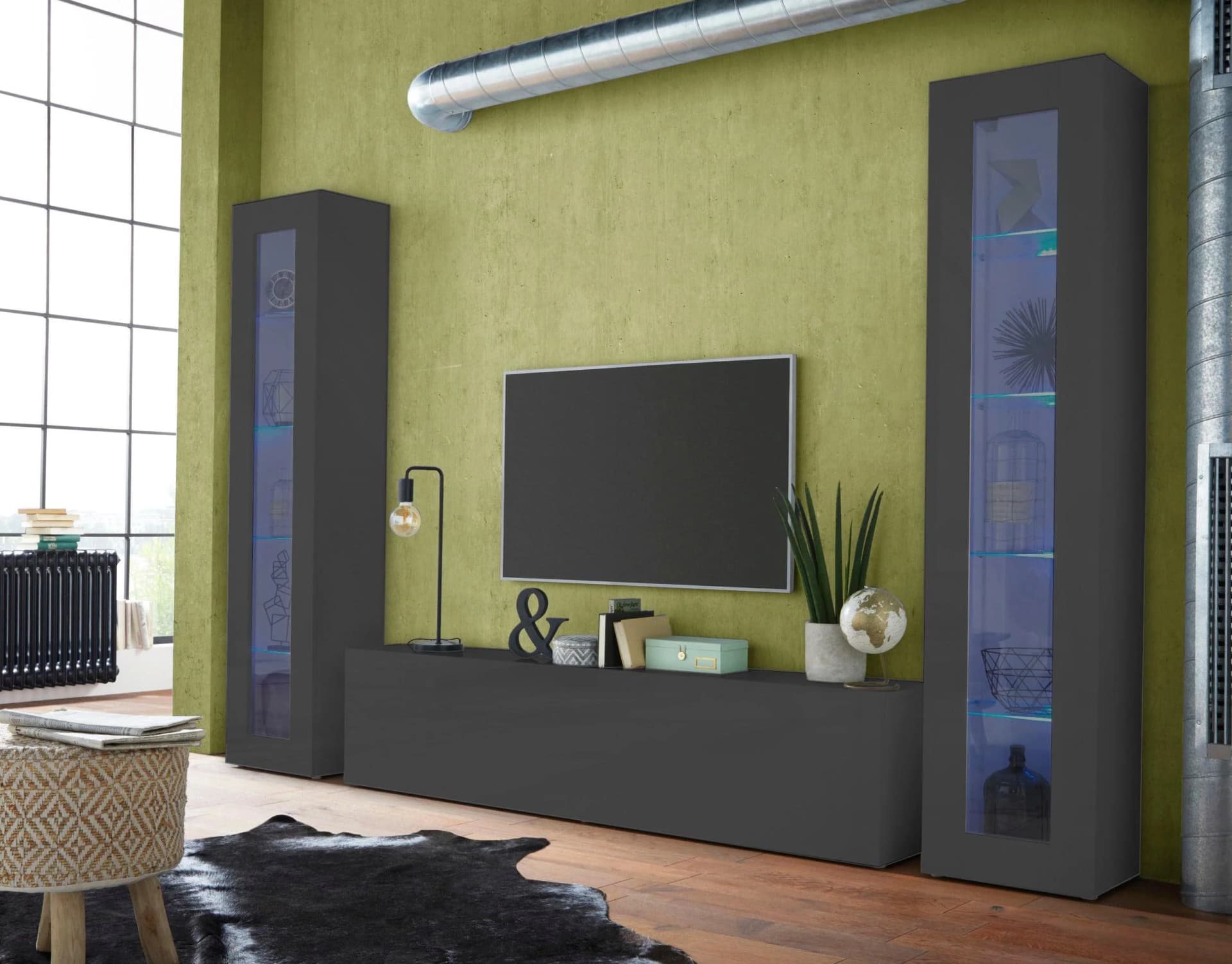 Home Affaire Lowboard Maruska Anthrazit Holzwerkstoff