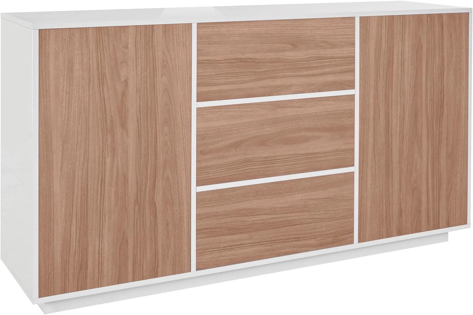 Sideboard HOME AFFAIRE Bloom Weiß/Nuß-Car Hochglanz