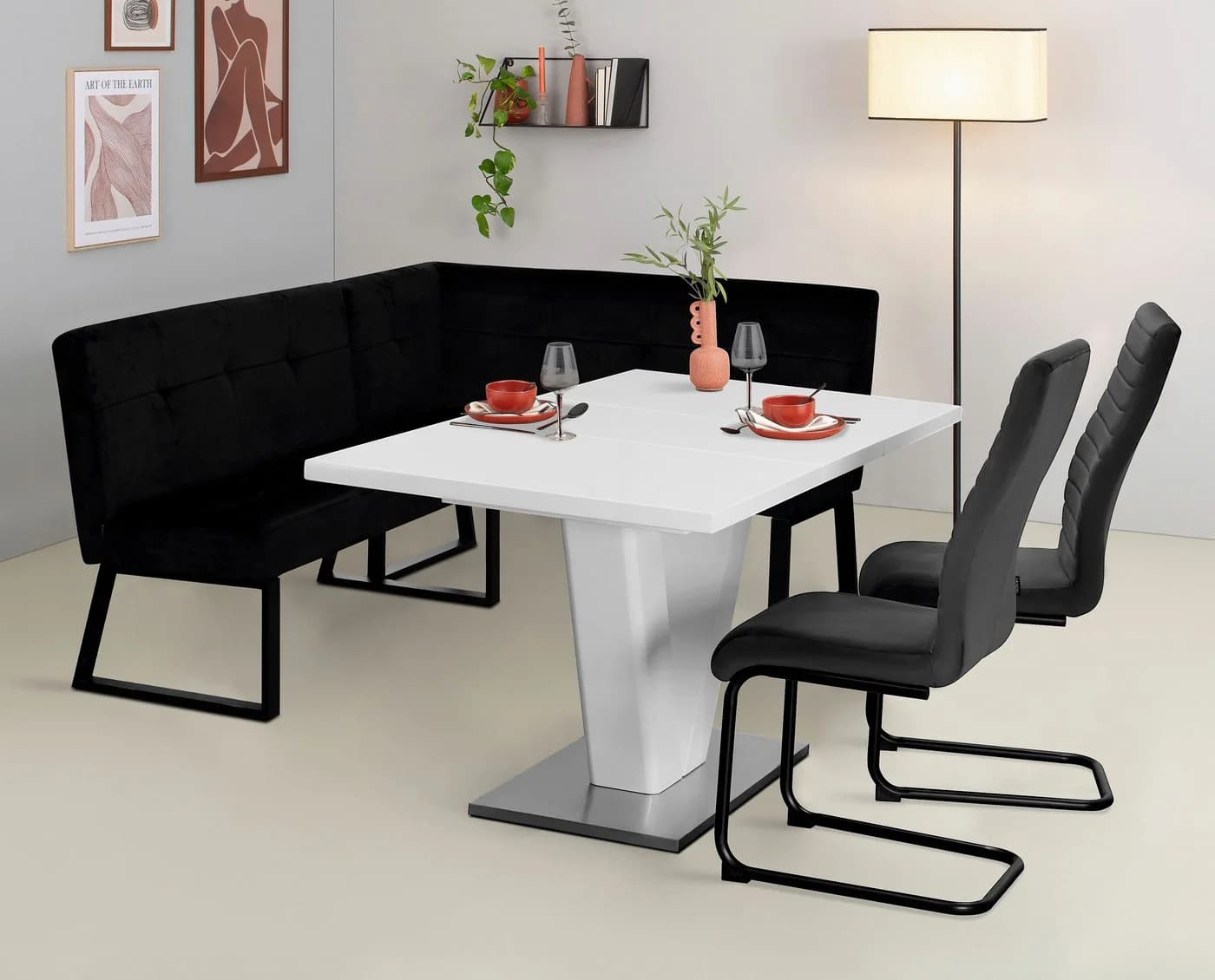 Eckbank OTTO HOME Geranie Schwarz 4-Sitzer Gepolstert