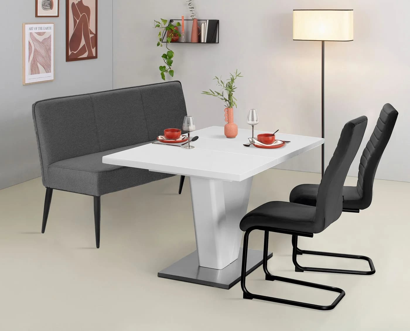 OTTO HOME Polsterbank Lenzrose Anthrazit Metallgestell