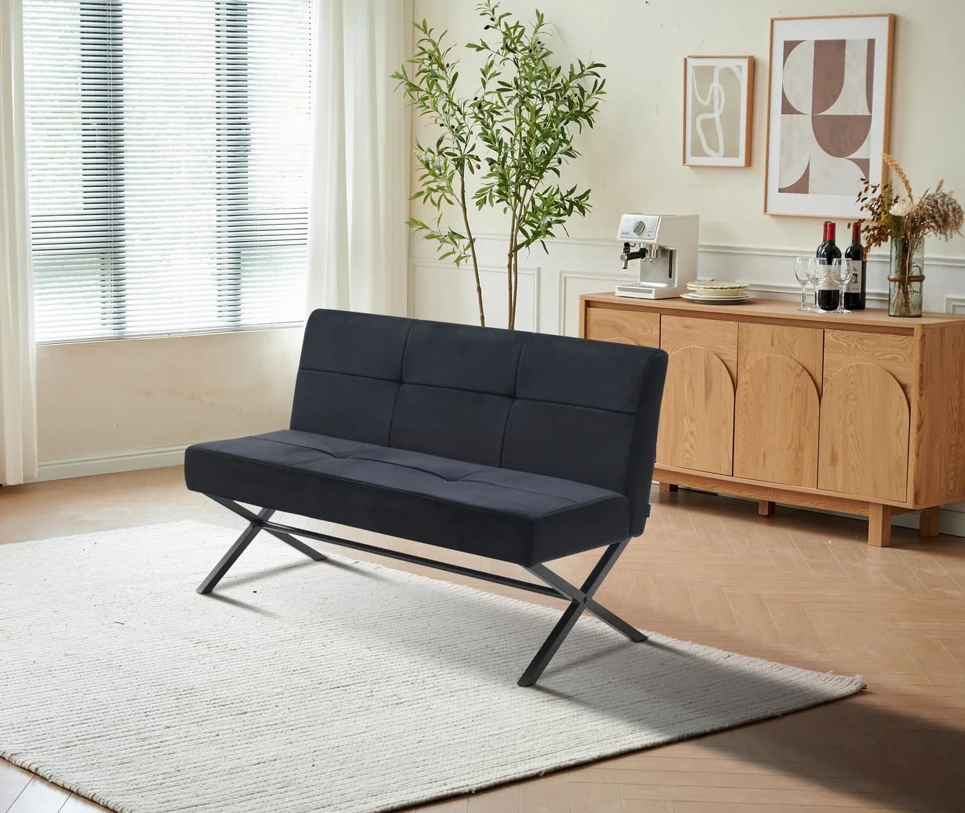 OTTO HOME Polsterbank Narzisse Schwarz Samtvelours