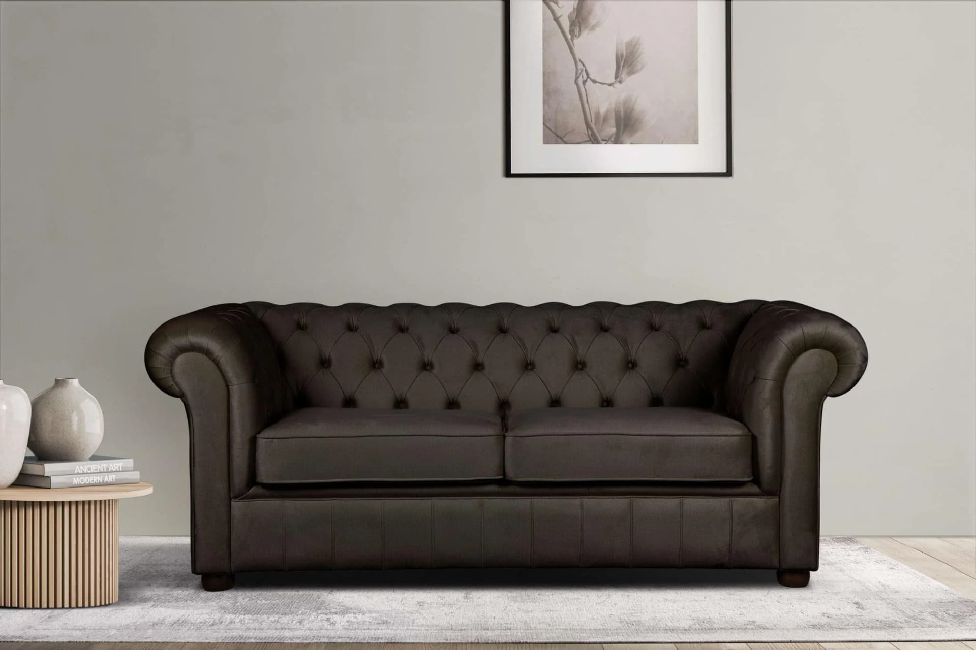 HOME AFFAIRE CHARENTE 3-Sitzer Sofa Braun Chesterfield