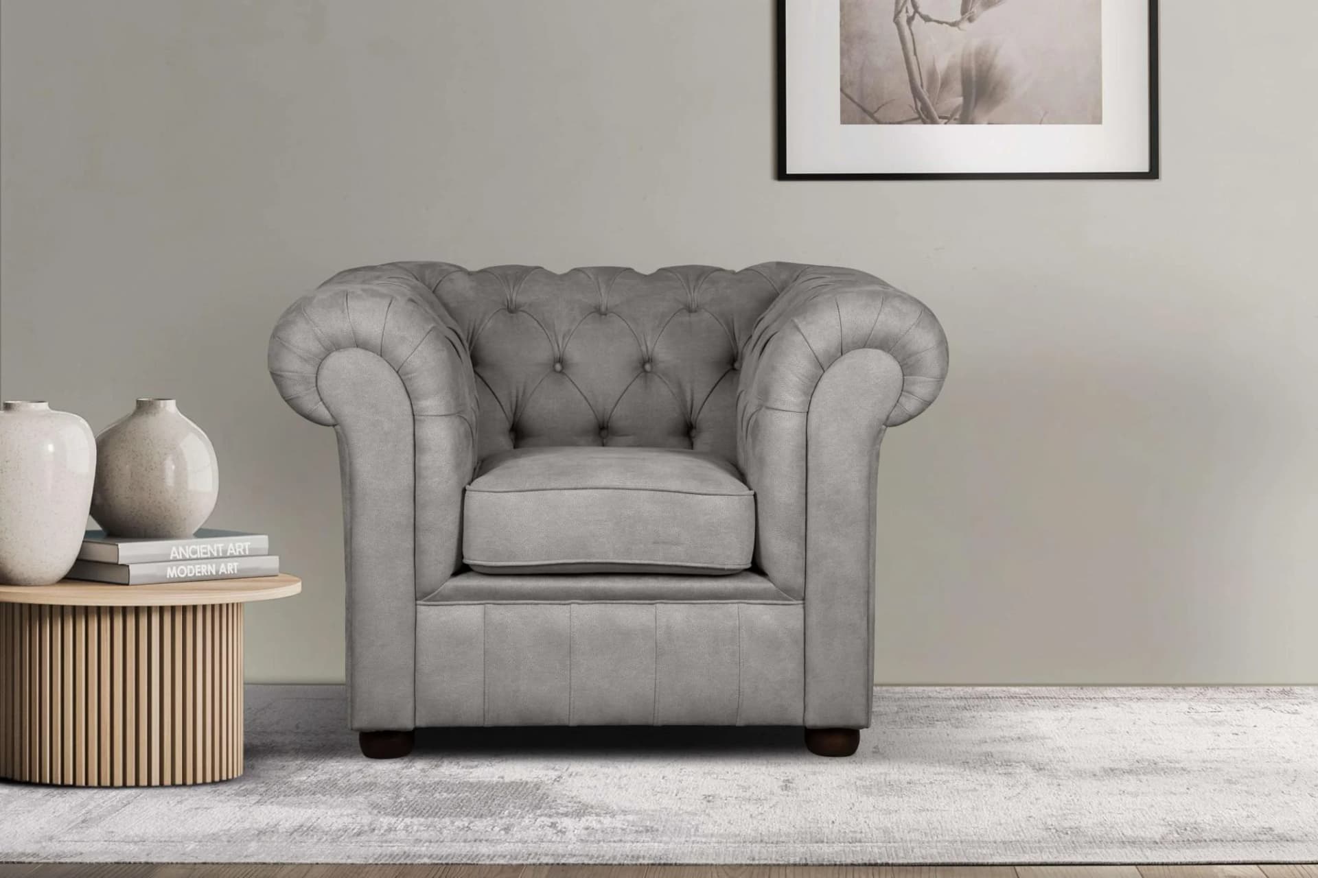 Home Affaire Sessel CHARENTE Chesterfield Grau