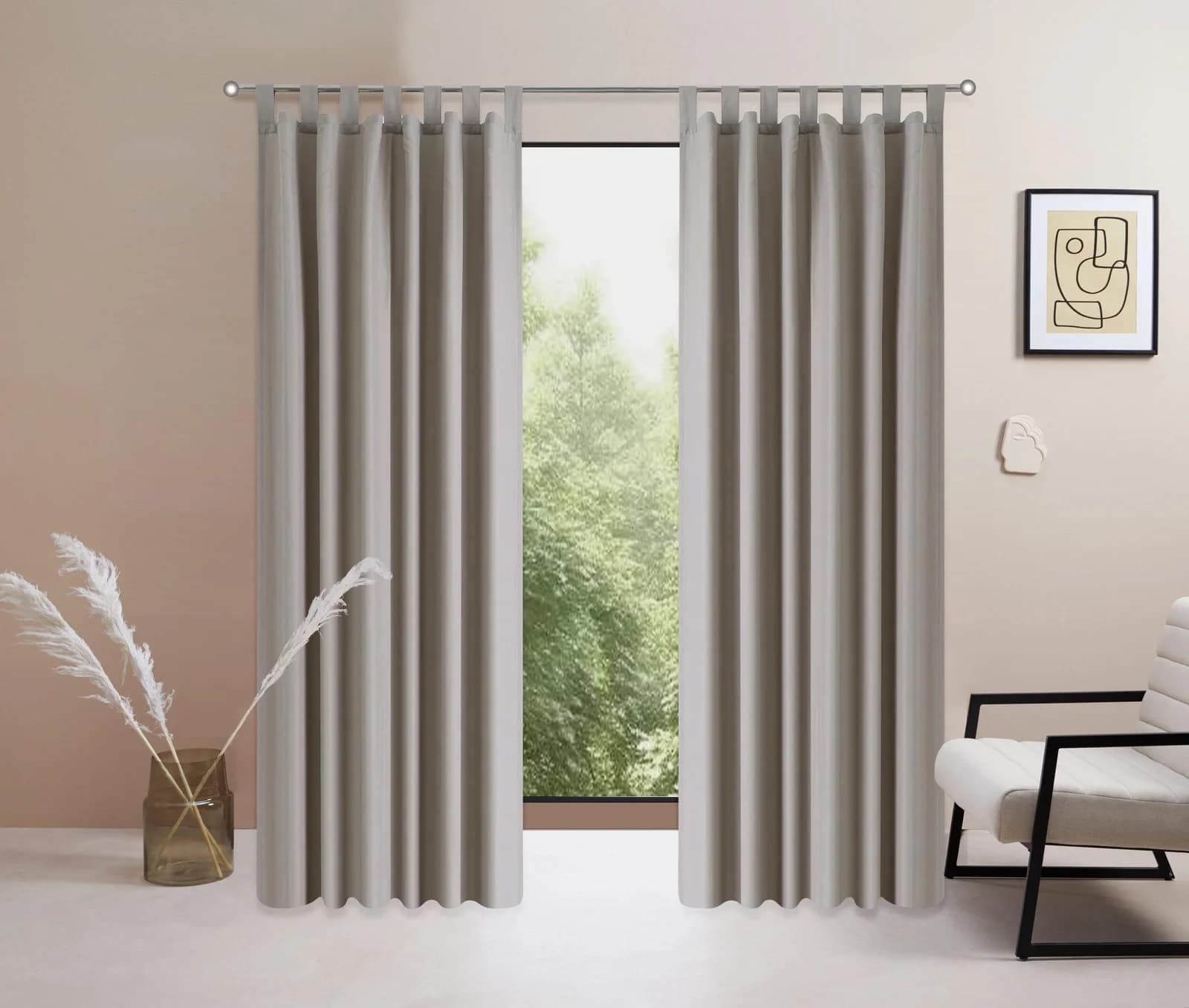 OTTO HOME Vorhang Raja 2er-Set Grau Taupe Mikrofaser