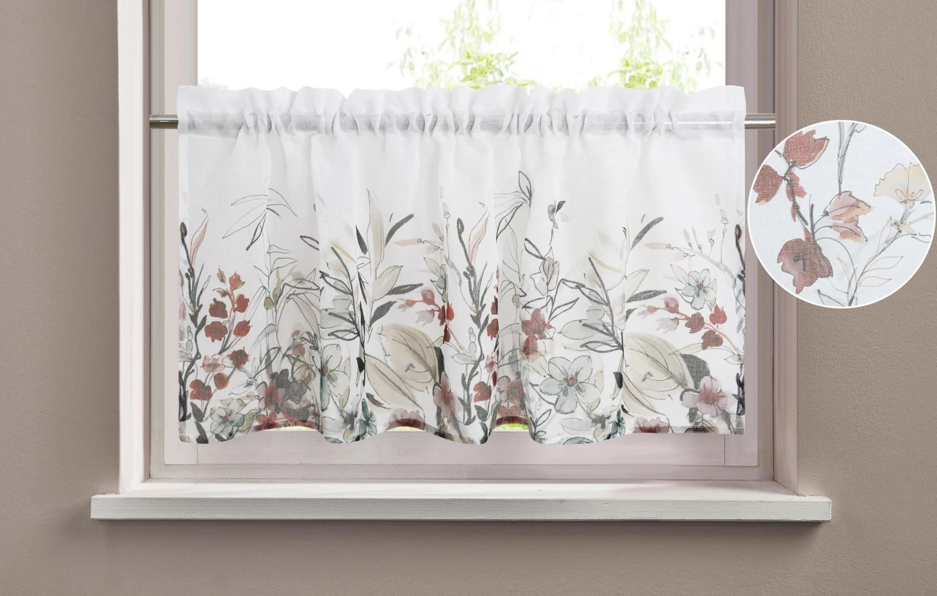 Home affaire Scheibengardine Friesach Blumenmuster Transparent