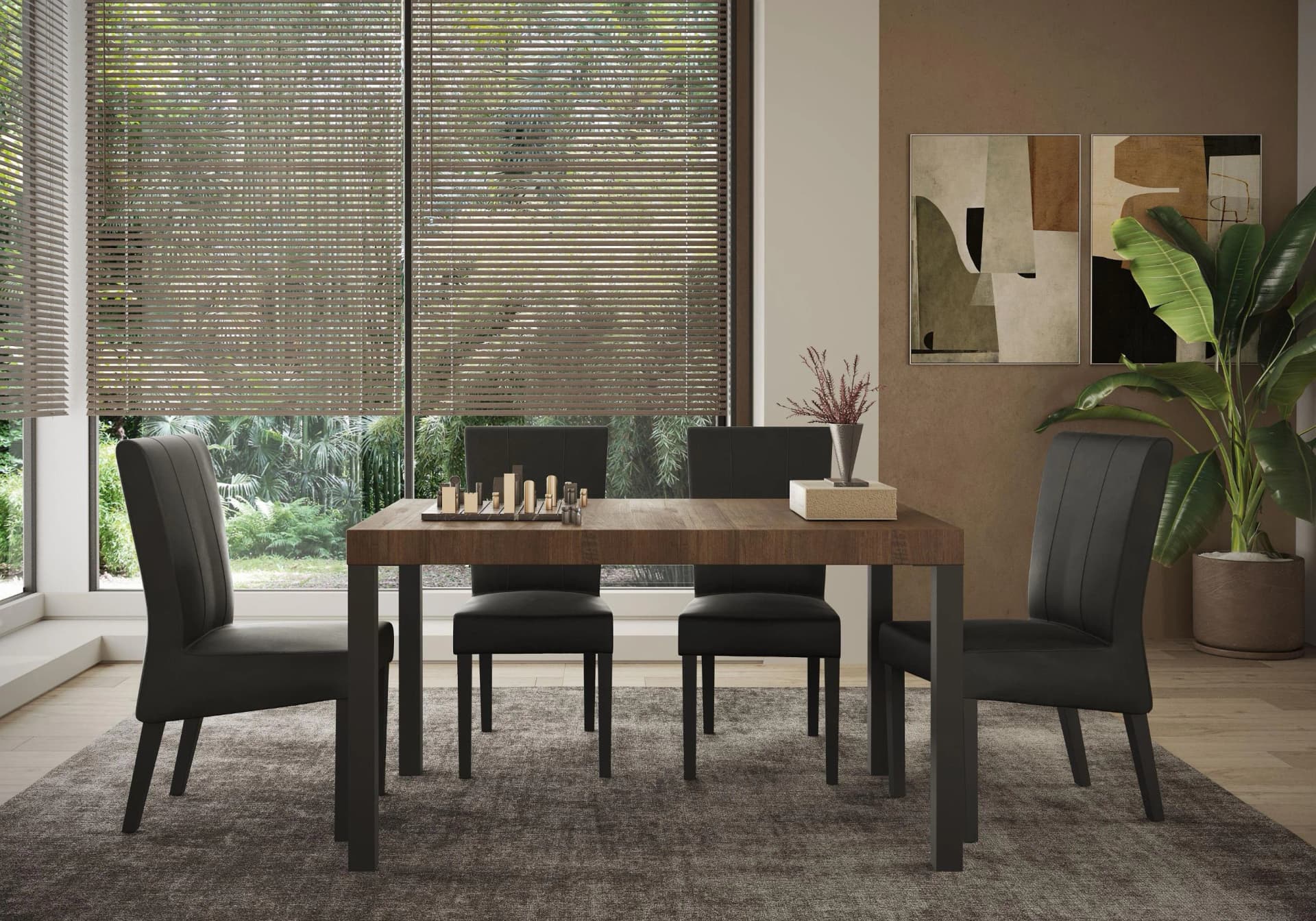HOME AFFAIRE Everest Esstisch 140x88 cm Holzstruktur Anthrazit