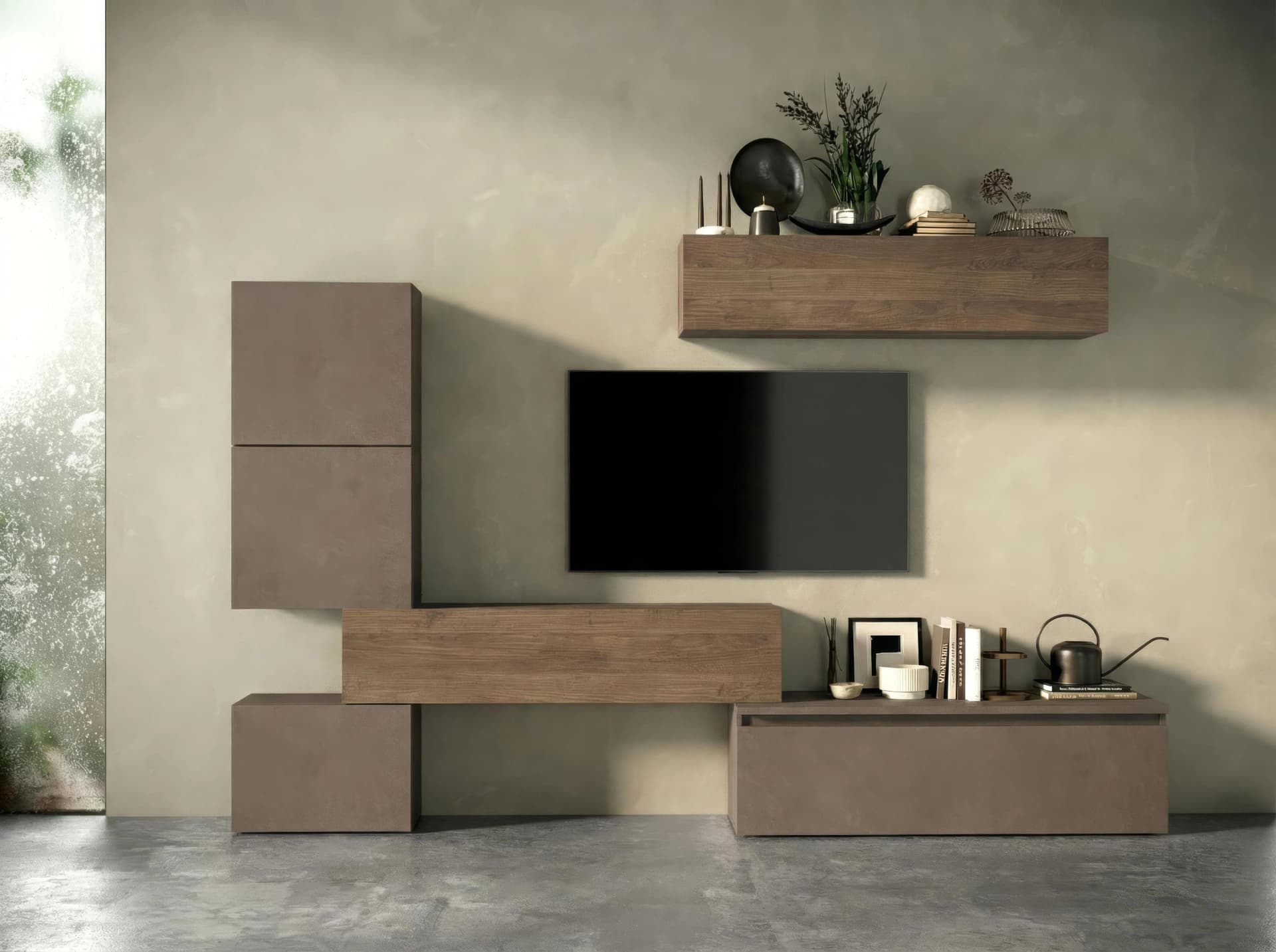 HOME AFFAIRE Infinity Wohnwand 6-tlg. Braun Grifflos