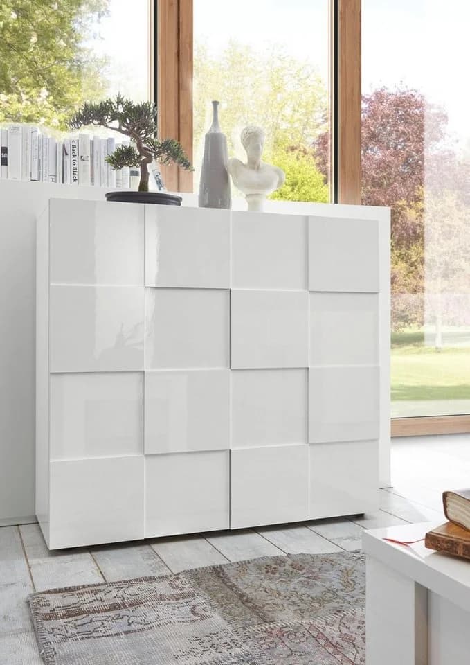 HOME AFFAIRE Highboard Dama Weiß Hochglanz 2 Türen