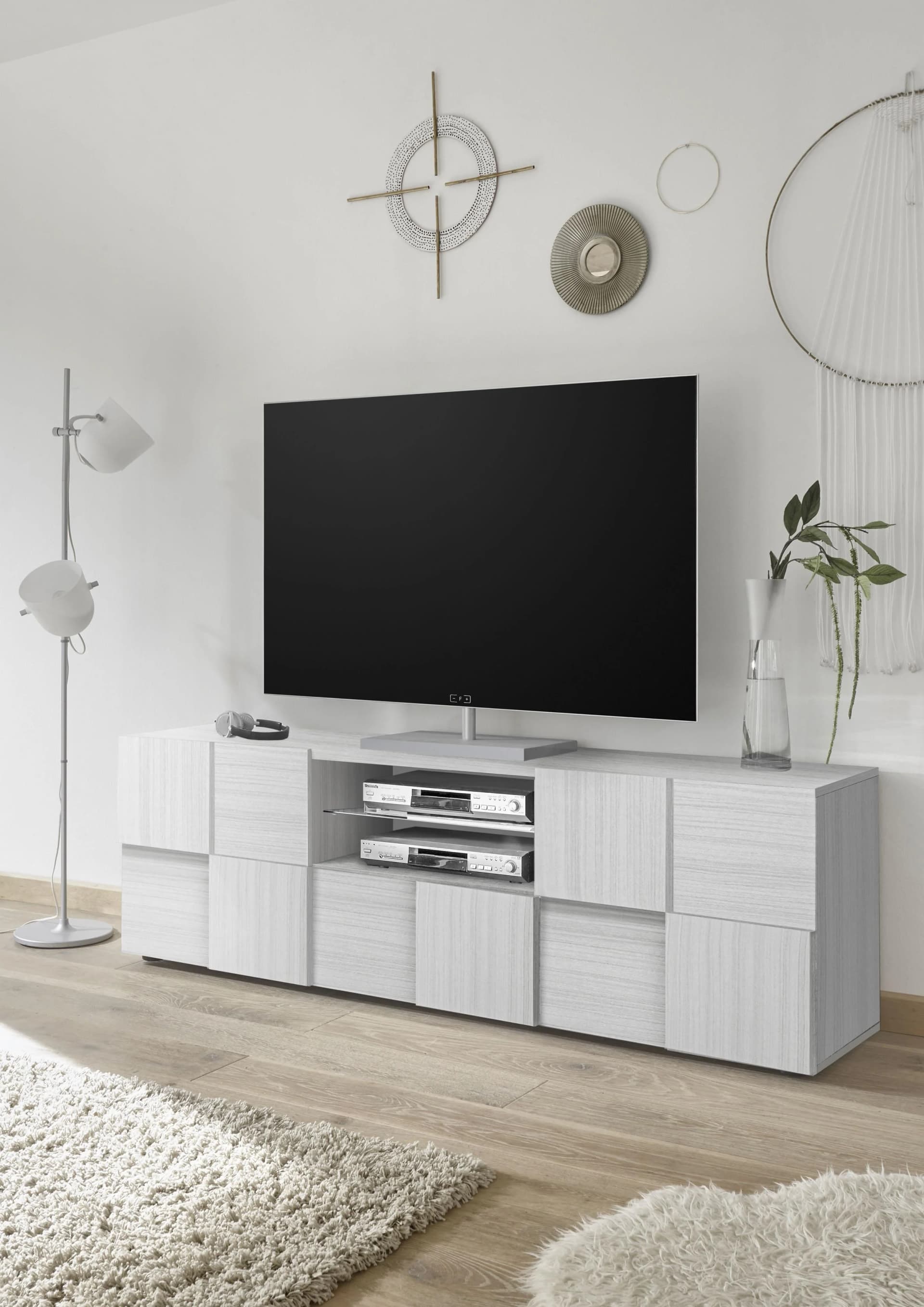 Home Affaire Lowboard Dama 181 cm Grau 3D-Optik