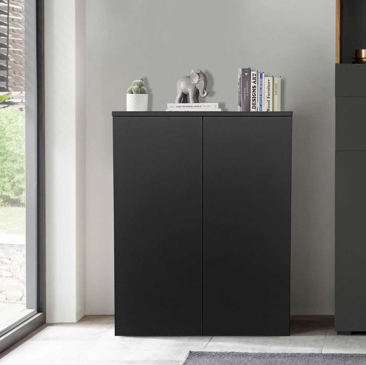 OTTO HOME Aktenschrank Jarvie Schwarz Push-to-open