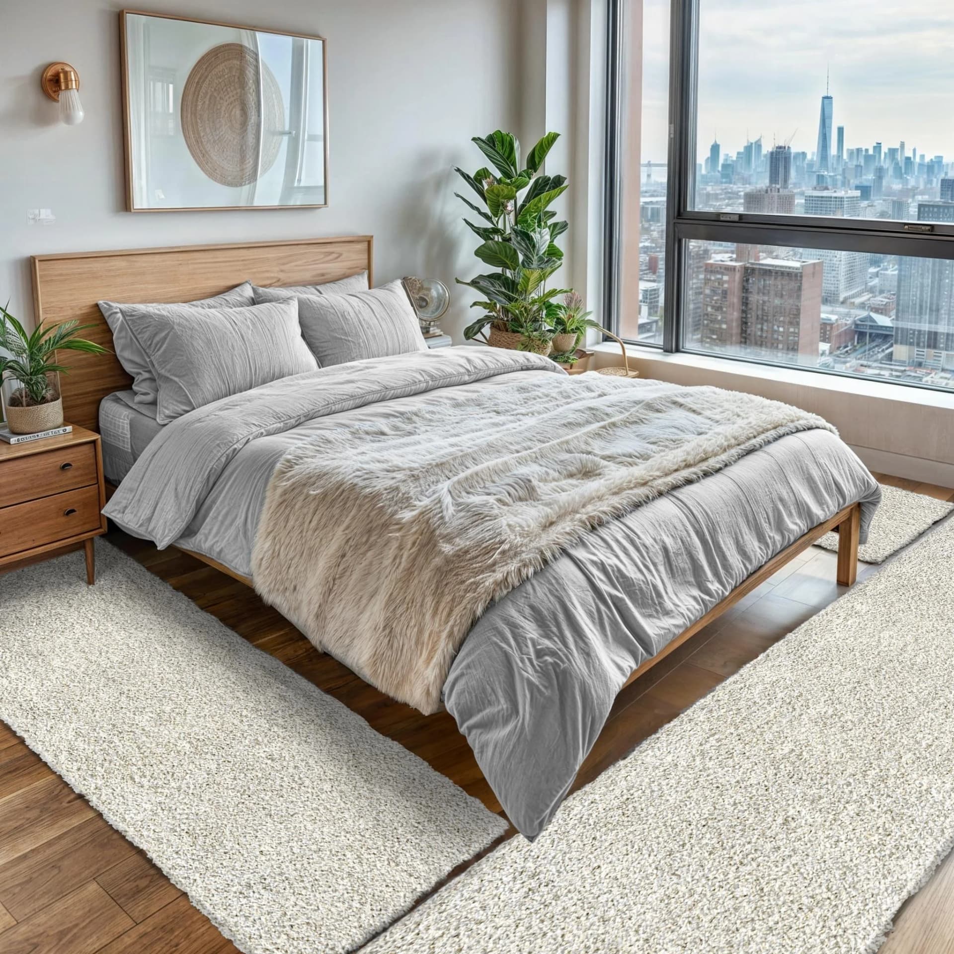 OTTO HOME Hochflor-Teppich Banji Beige Uni 80x250cm