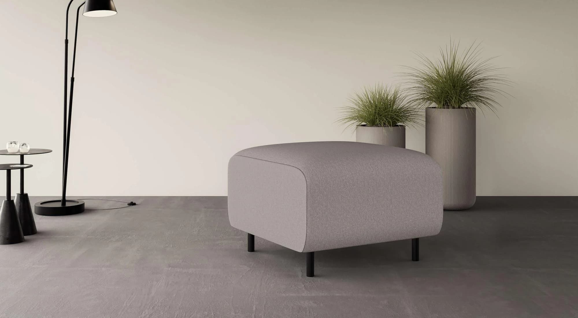Home Affaire Polsterhocker ARROS Taupe Polyester FSC-Holz