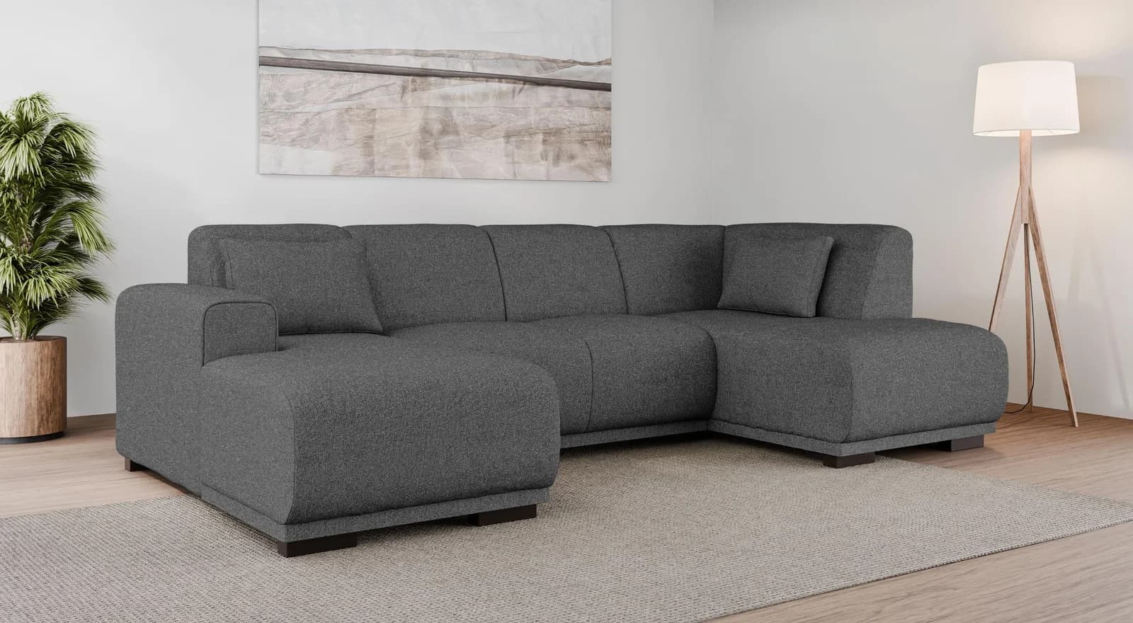Home Affaire Wohnlandschaft Bornholm U-Form Grau