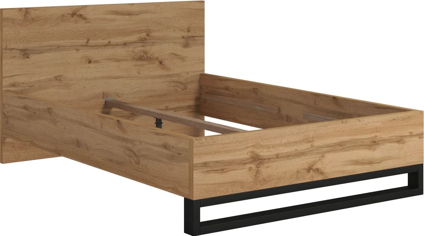 HOME AFFAIRE Bettgestell Bronne Industrial Design Braun/Schwarz