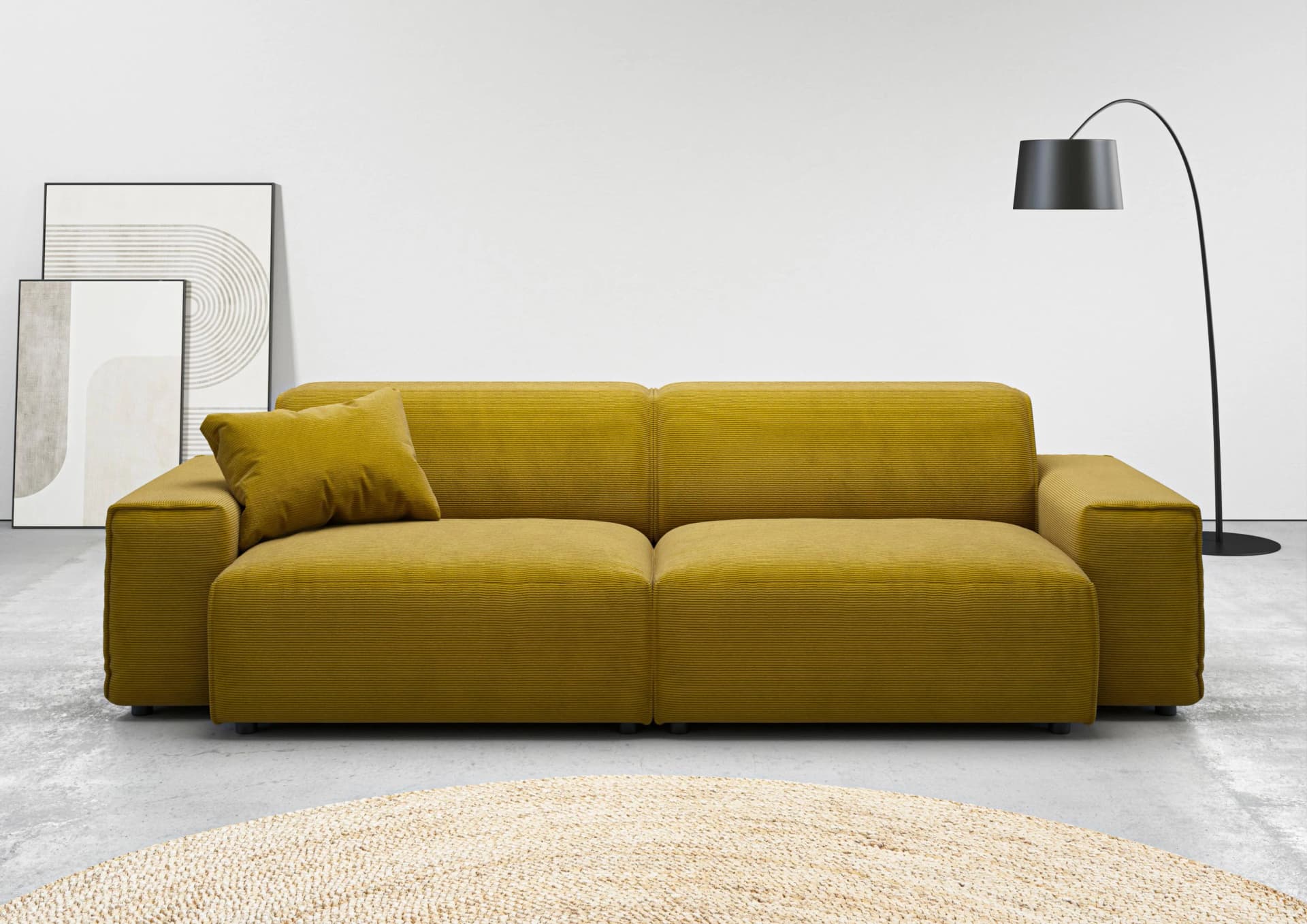 Home Affaire Big-Sofa Glimminge Pistazie Feincord
