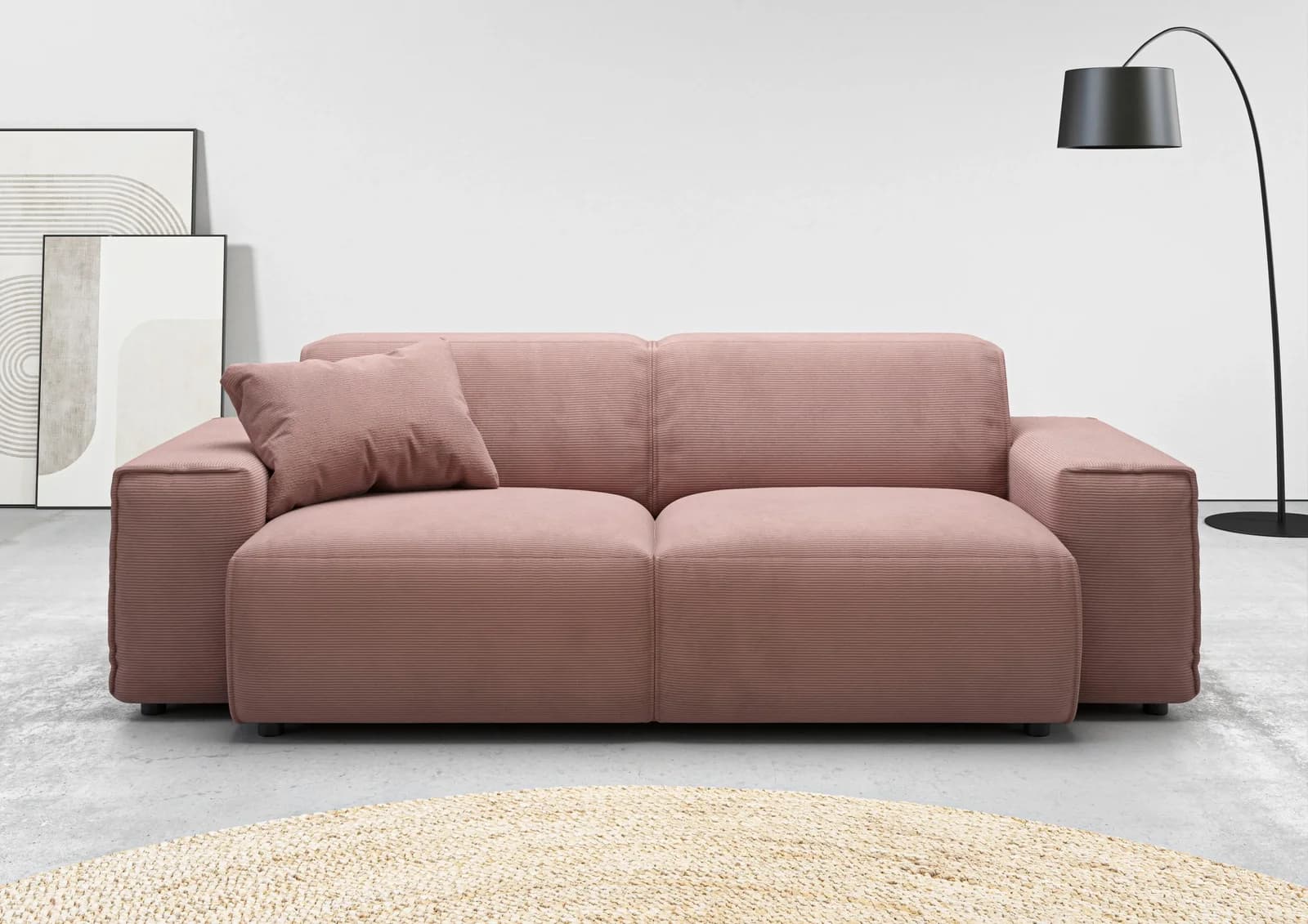 HOME AFFAIRE Sofa Glimminge 2,5-Sitzer Rosé Feincord