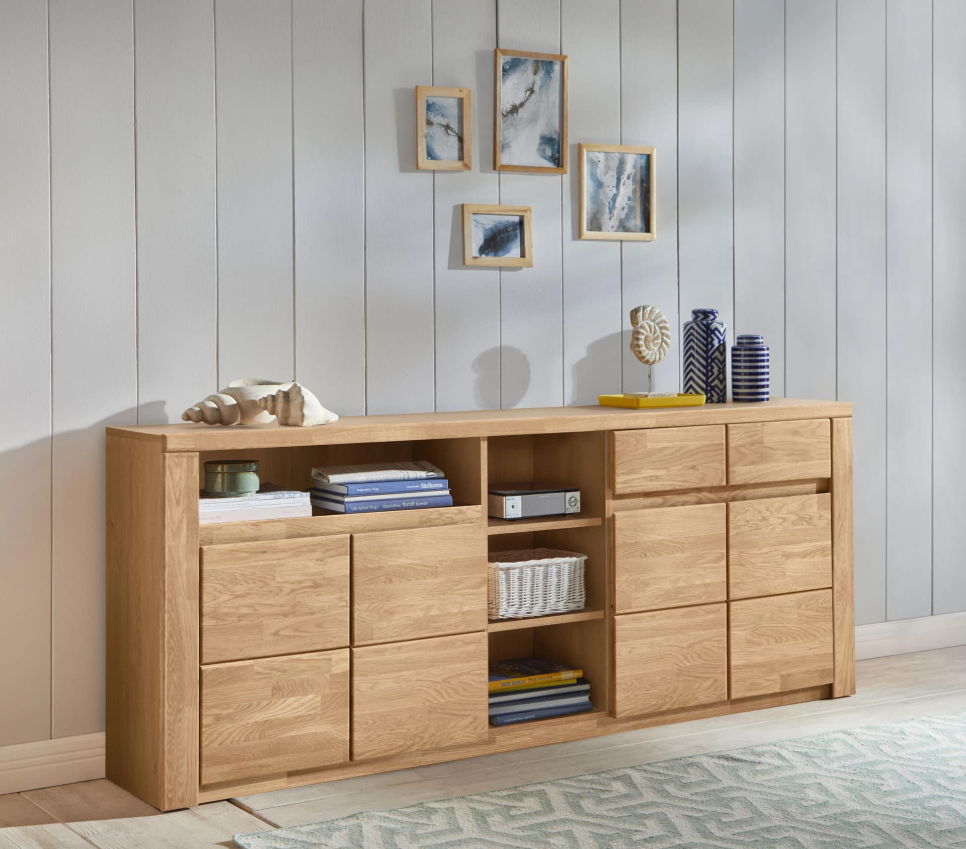 Home Affaire Sideboard Burani Eiche teilmassiv