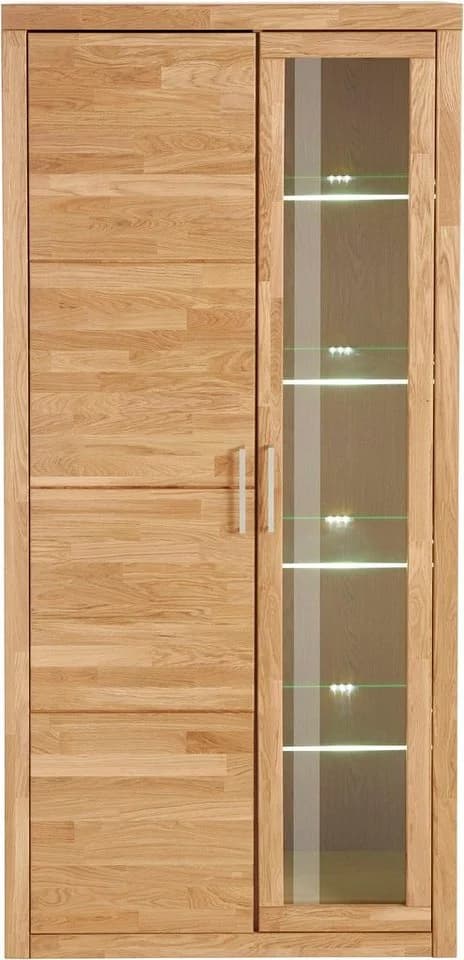 OTTO HOME Vitrine Eiche teilmassiv mit Glas- und Holztür