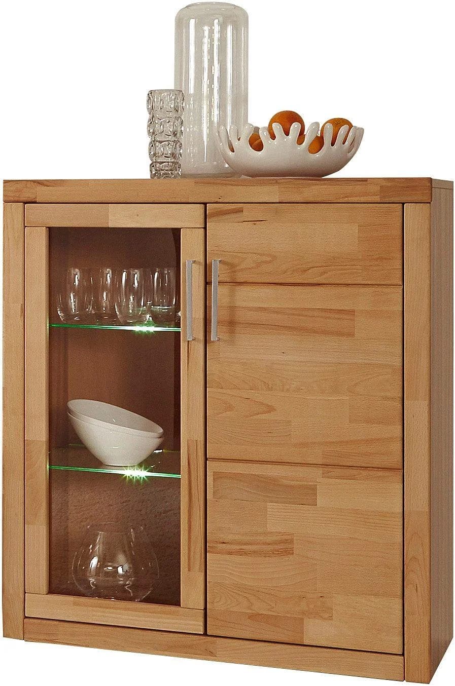 OTTO HOME Vitrine LOGO75 Eiche Massivholz 2 Türen 6 Fächer