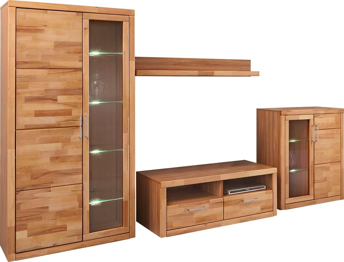 OTTO HOME Wohnwand Set 4-tlg. Kernbuche Massivholz