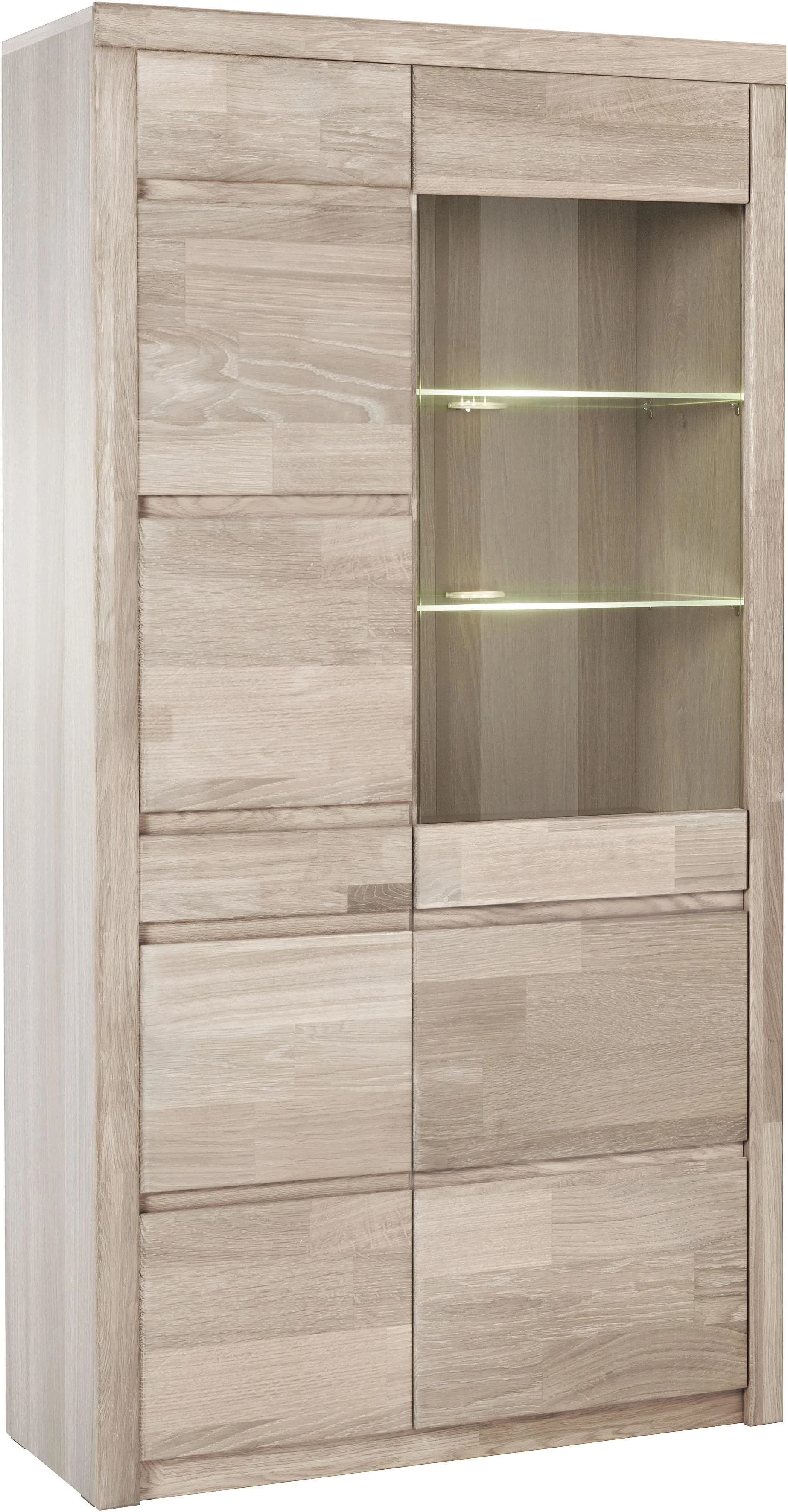 OTTO HOME Vitrine Silkeborg Weiß Eiche Massivholz Modern