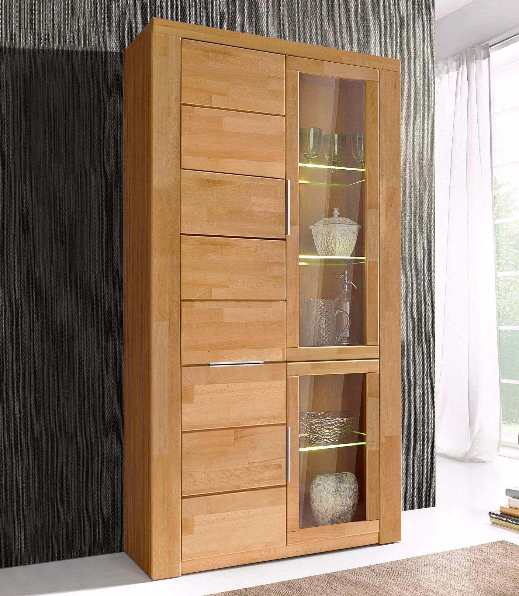 OTTO HOME Vitrine Zara 4 Türen Kernbuche geölt