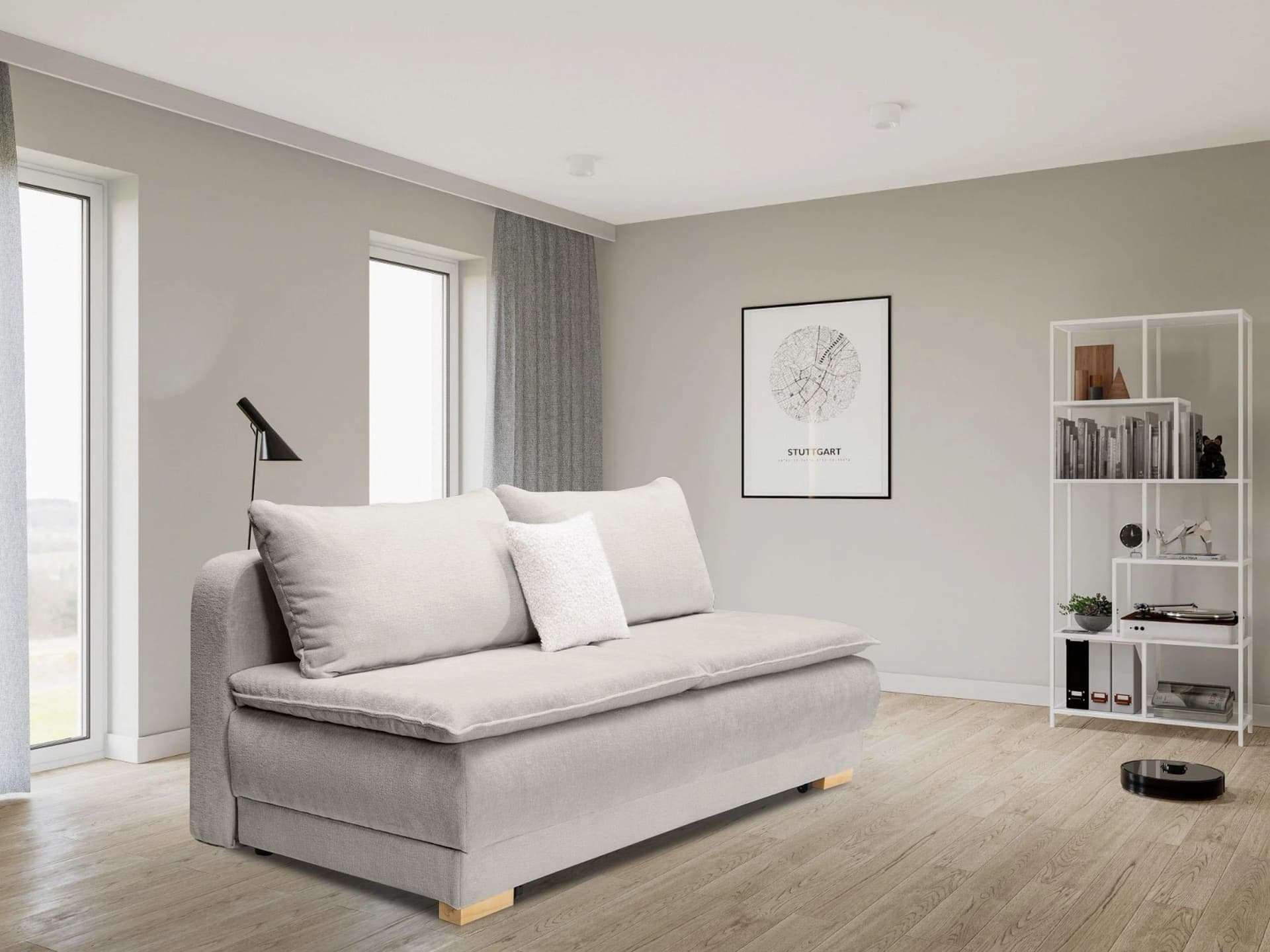 Schlafsofa HOME AFFAIRE Bea Grau Taupe Boxspring Polsterung