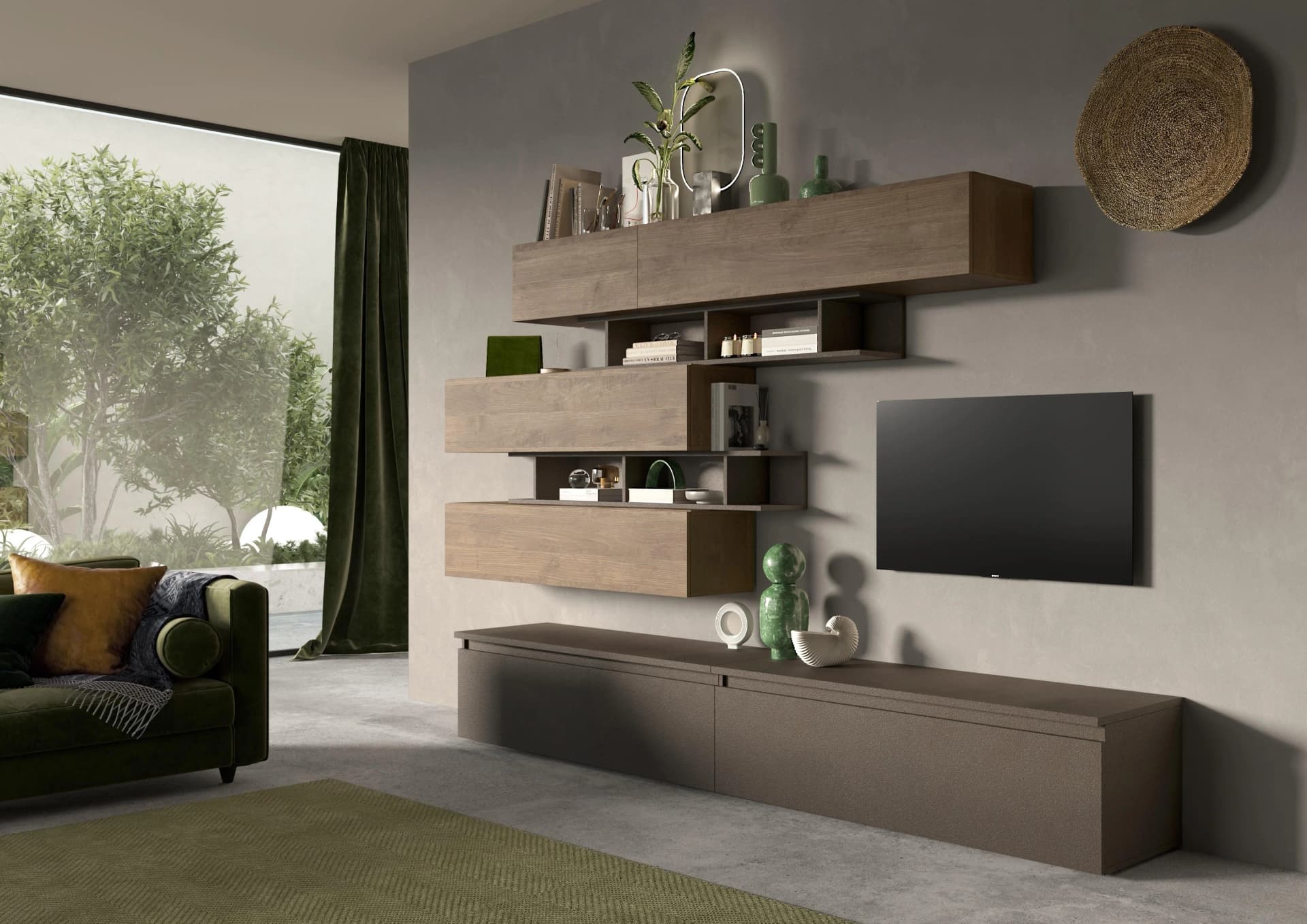Home Affaire Wohnwand Infinity 8-tlg. Braun/Bronze Grifflos