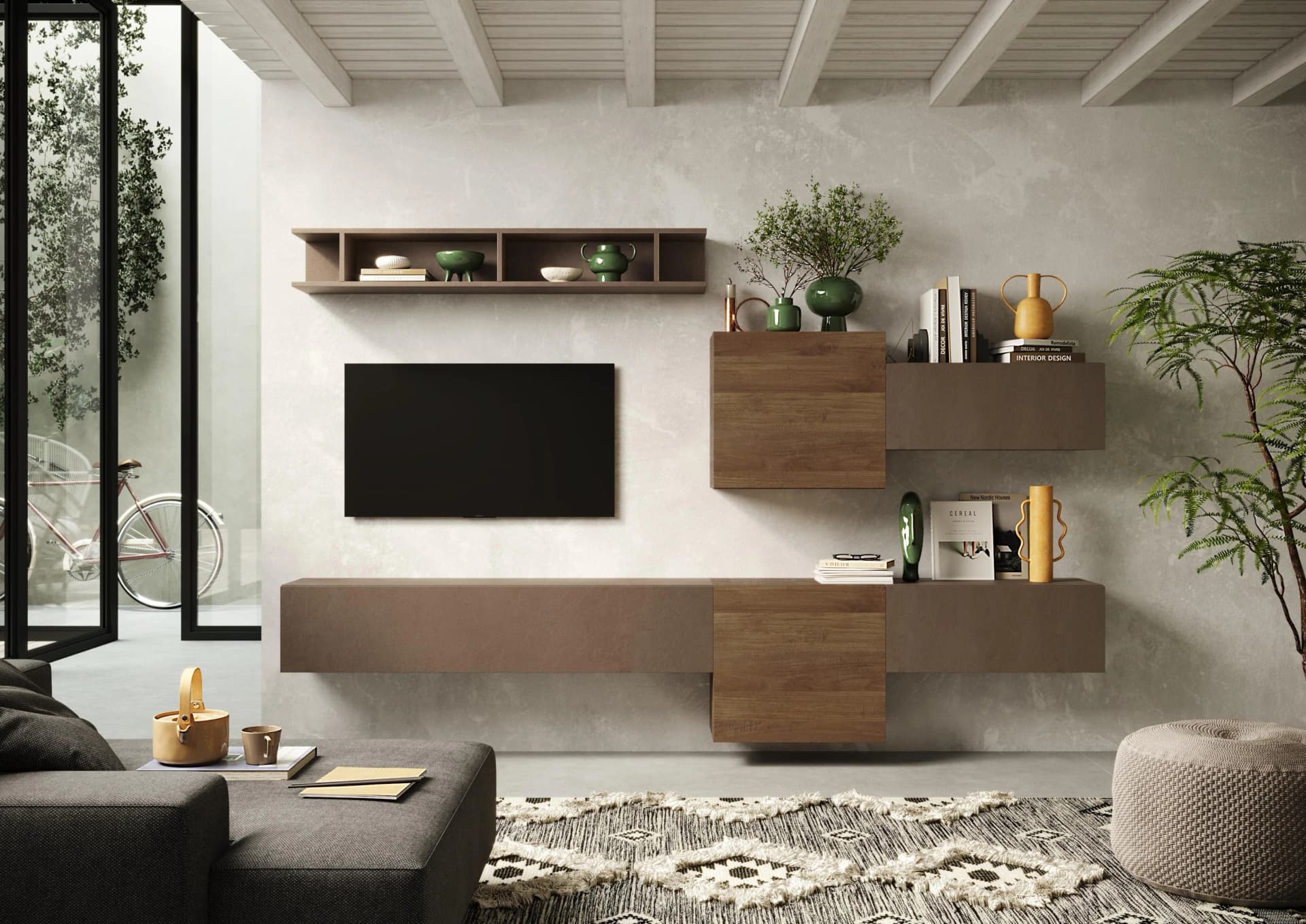 Home Affaire Infinity Wohnwand 6-tlg. Braun Bronze Grifflos