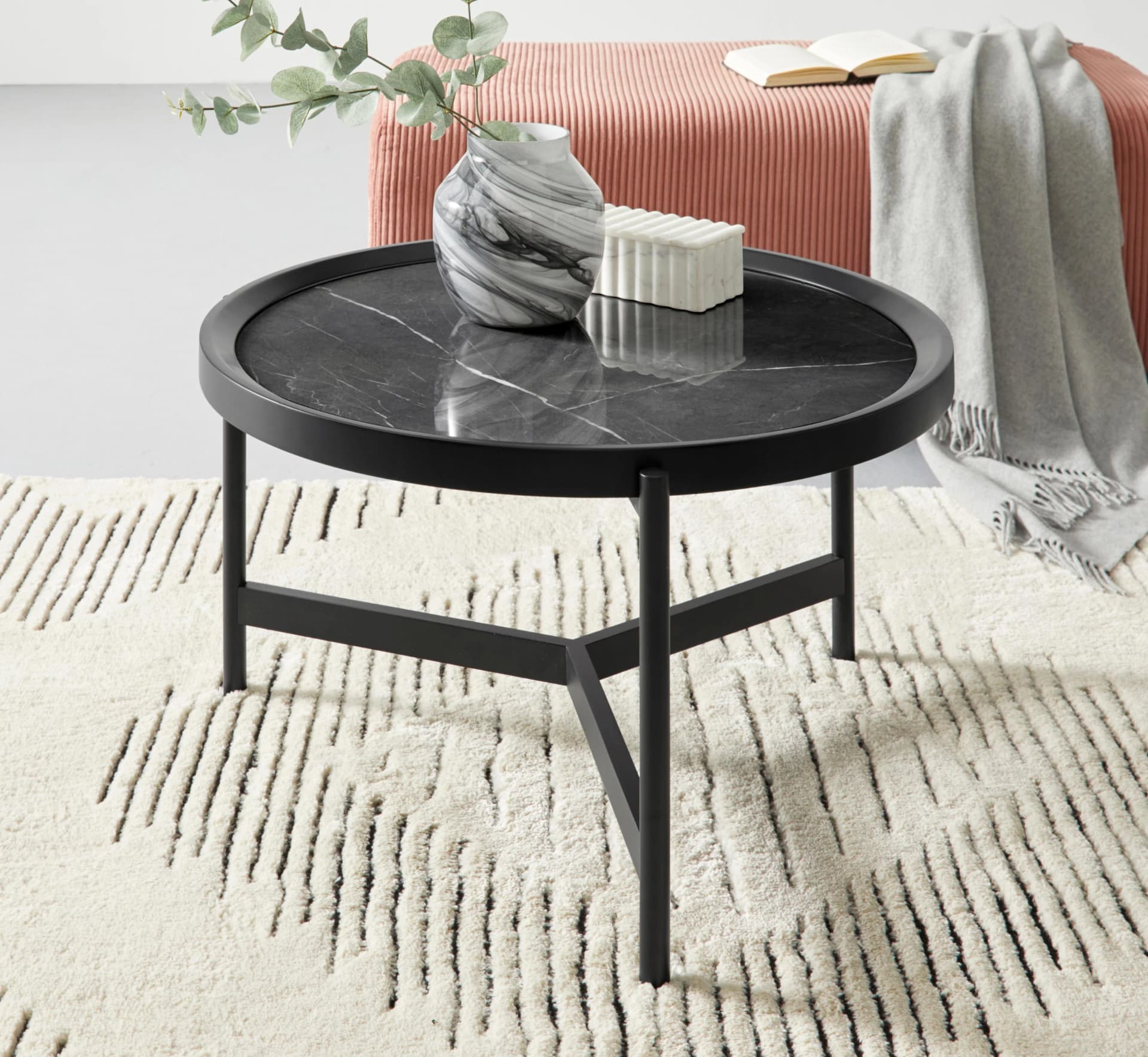 Couchtisch OTTO HOME Sapphira Schwarz Runde Keramik