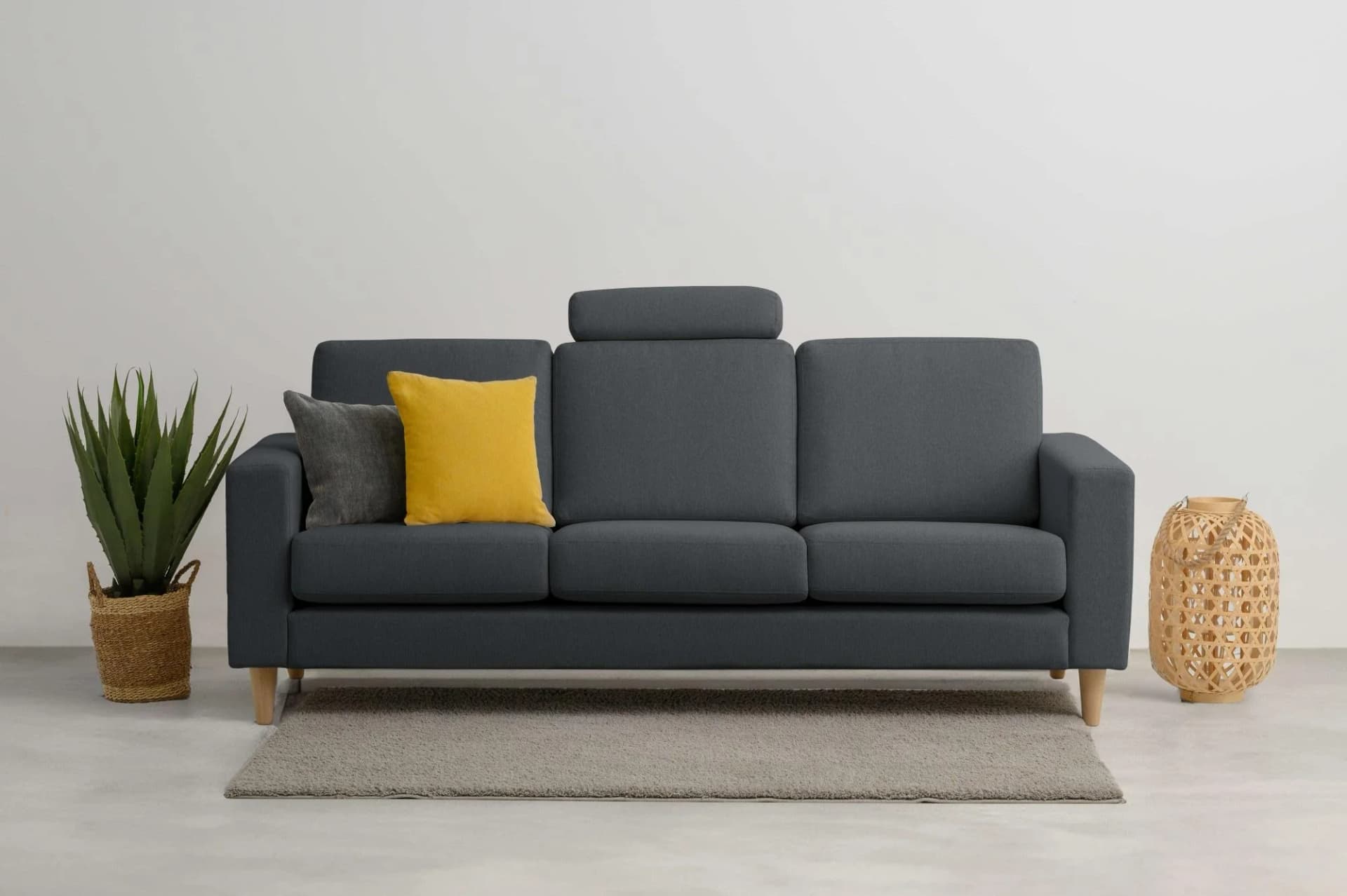 OTTO HOME Tvinno 3-Sitzer Sofa Anthrazit Skandinavisch