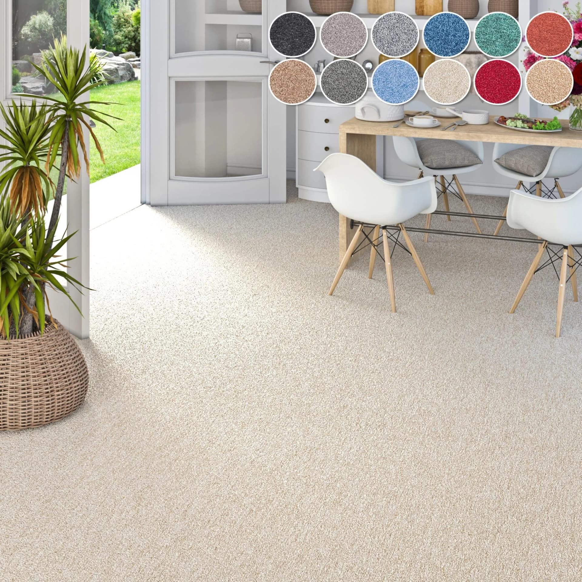 MY HOME Teppichboden Fortis Beige Schlinge Strapazierfähig