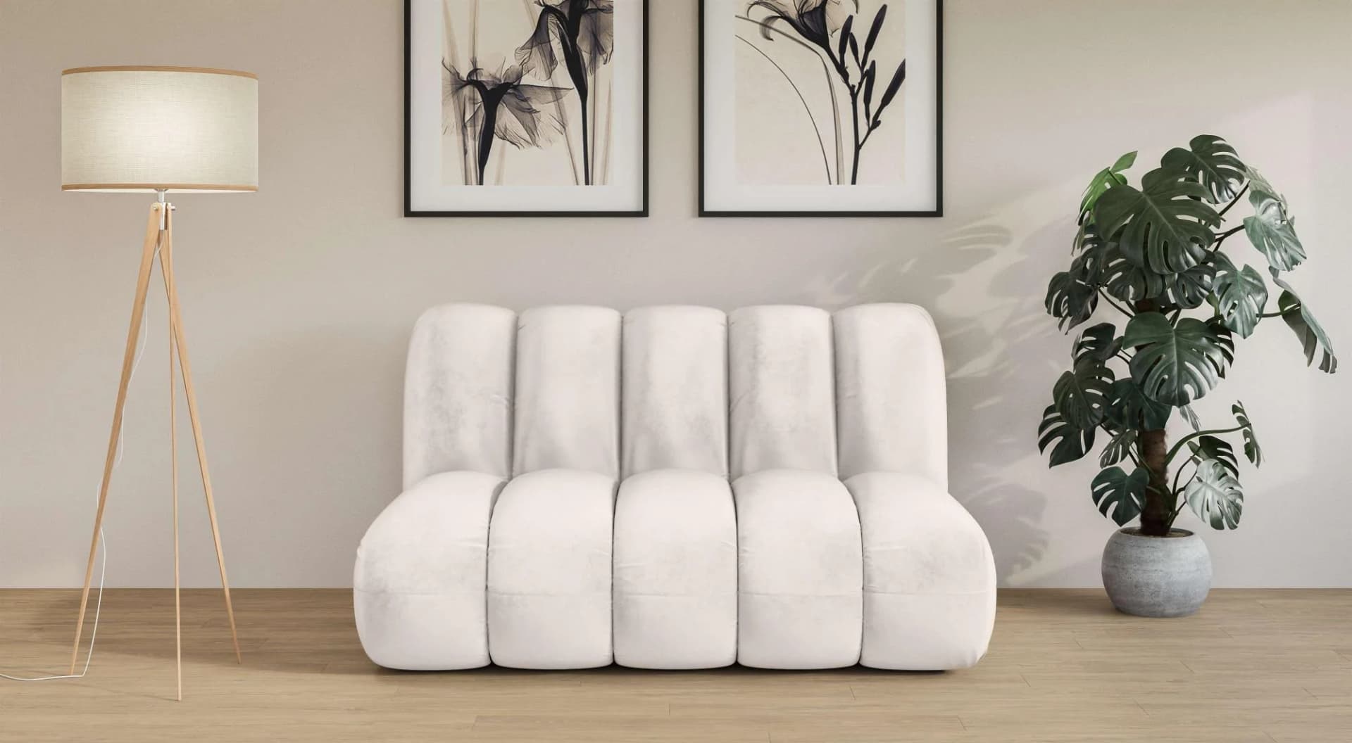 LeGer Home Priya 2-Sitzer Sofa Beige Modern