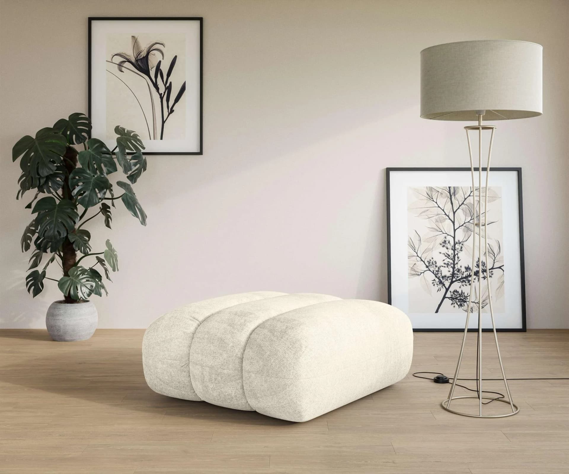 LeGer Home Polsterhocker Priya Beige Modern