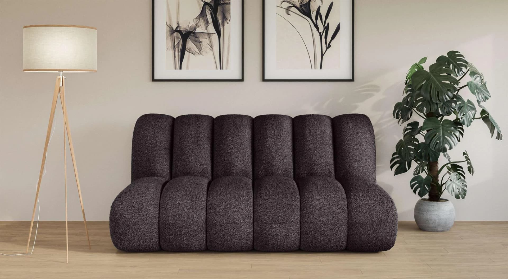 LeGer Home by Lena Gercke 2,5-Sitzer Priya Designersofa Bouclé Anthrazit