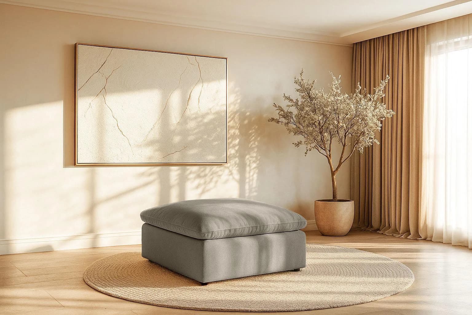 Home Affaire Polsterhocker Venslev Beige Polyester