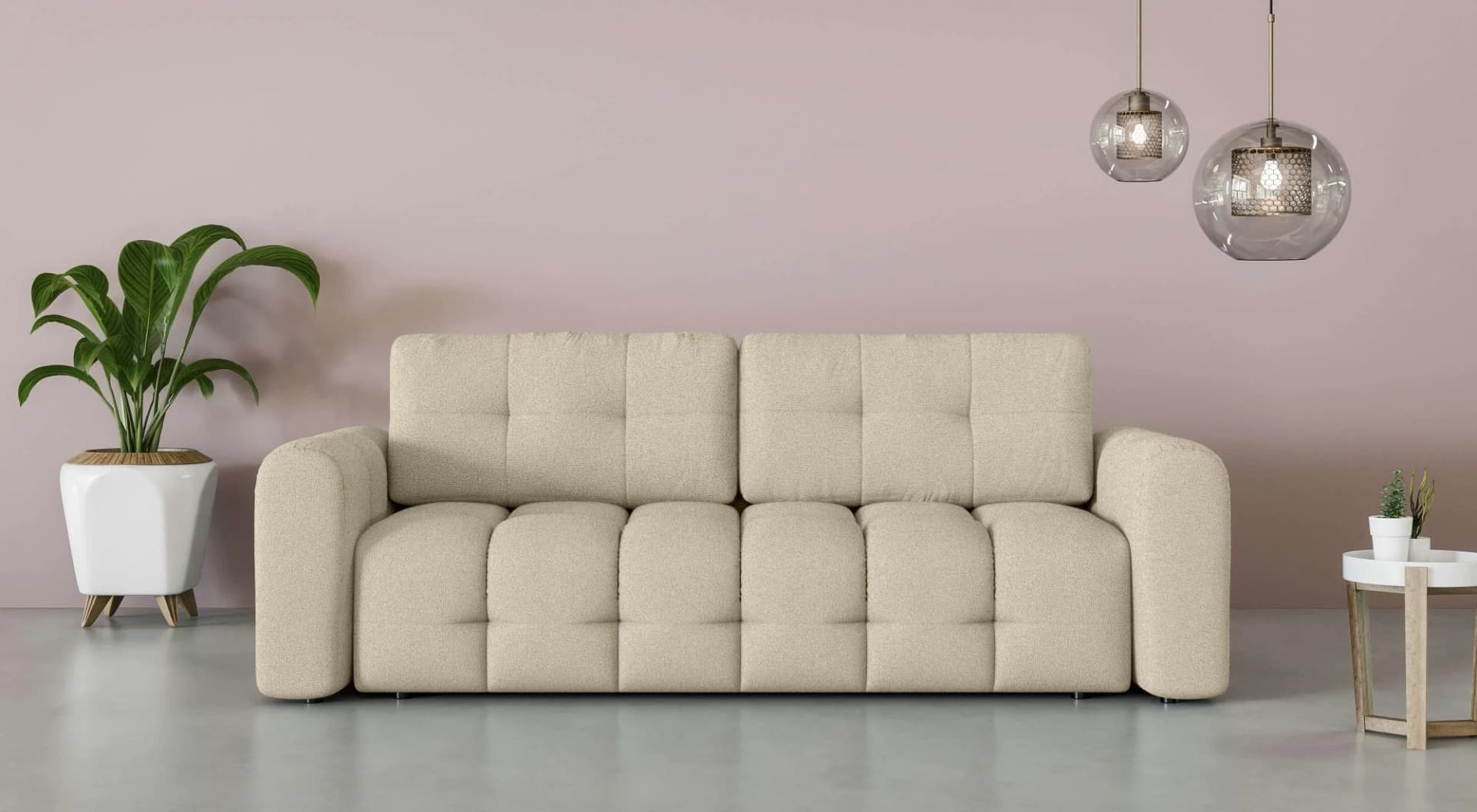 OTTO HOME Manilla 3-Sitzer Sofa mit Bettfunktion Taupe