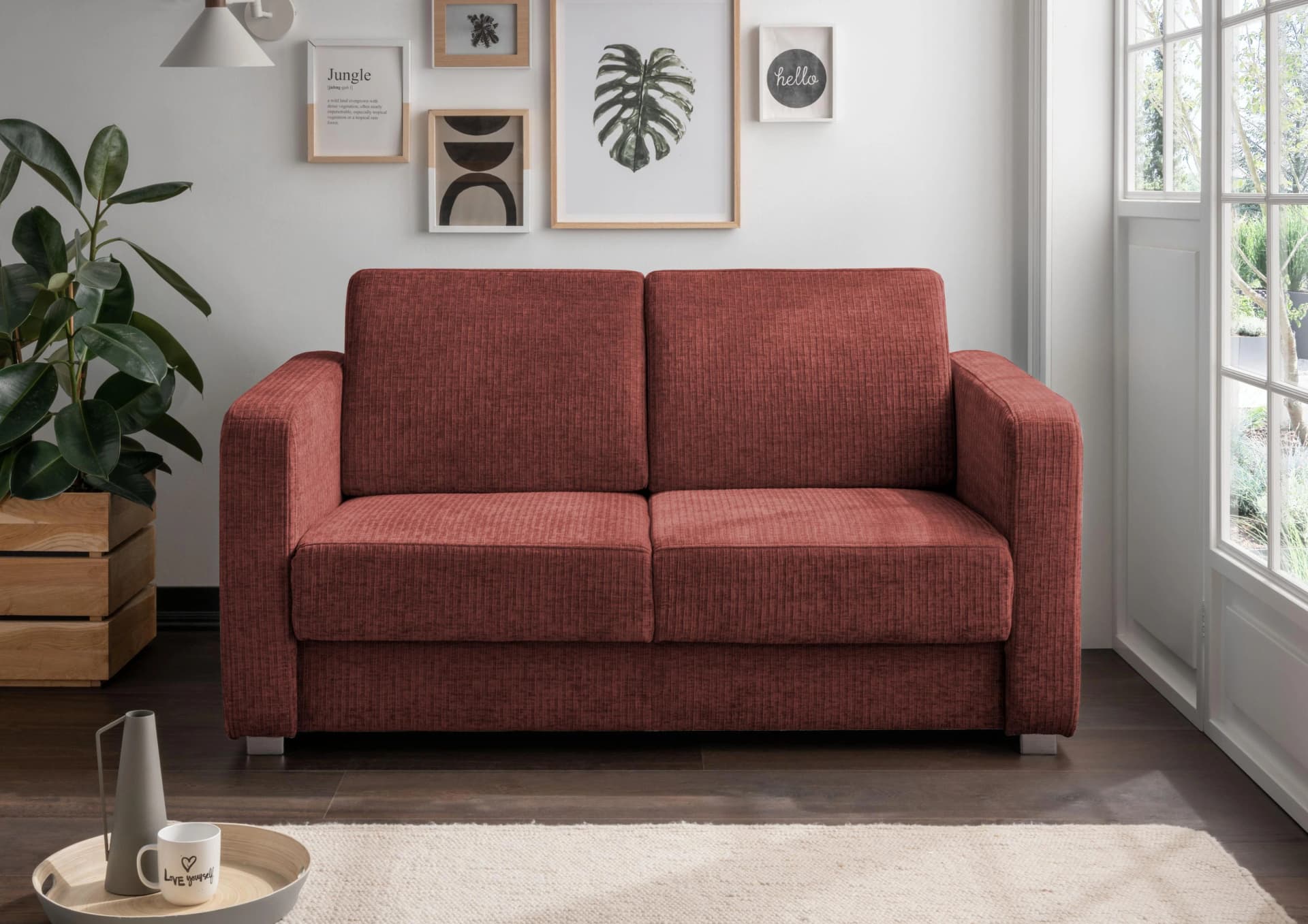 HOME AFFAIRE Ecksofa Lazio mit Schlaffunktion Koralle