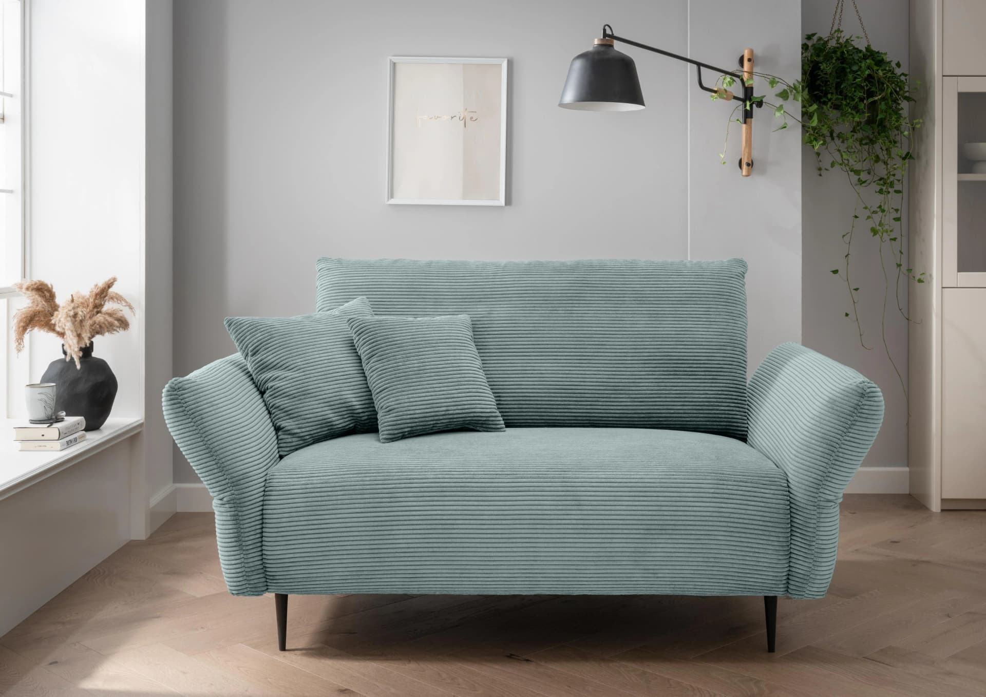 HOME AFFAIRE Vanilla 2-Sitzer Sofa mit Armlehnenfunktion Aqua