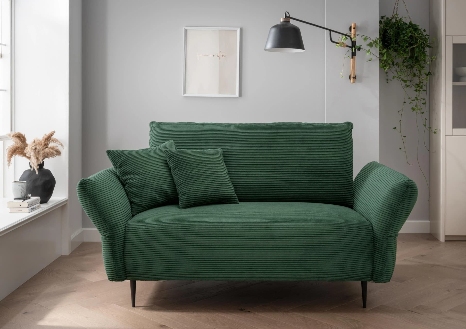 HOME AFFAIRE Vanilla 2-Sitzer Sofa Grün mit Armlehnenfunktion