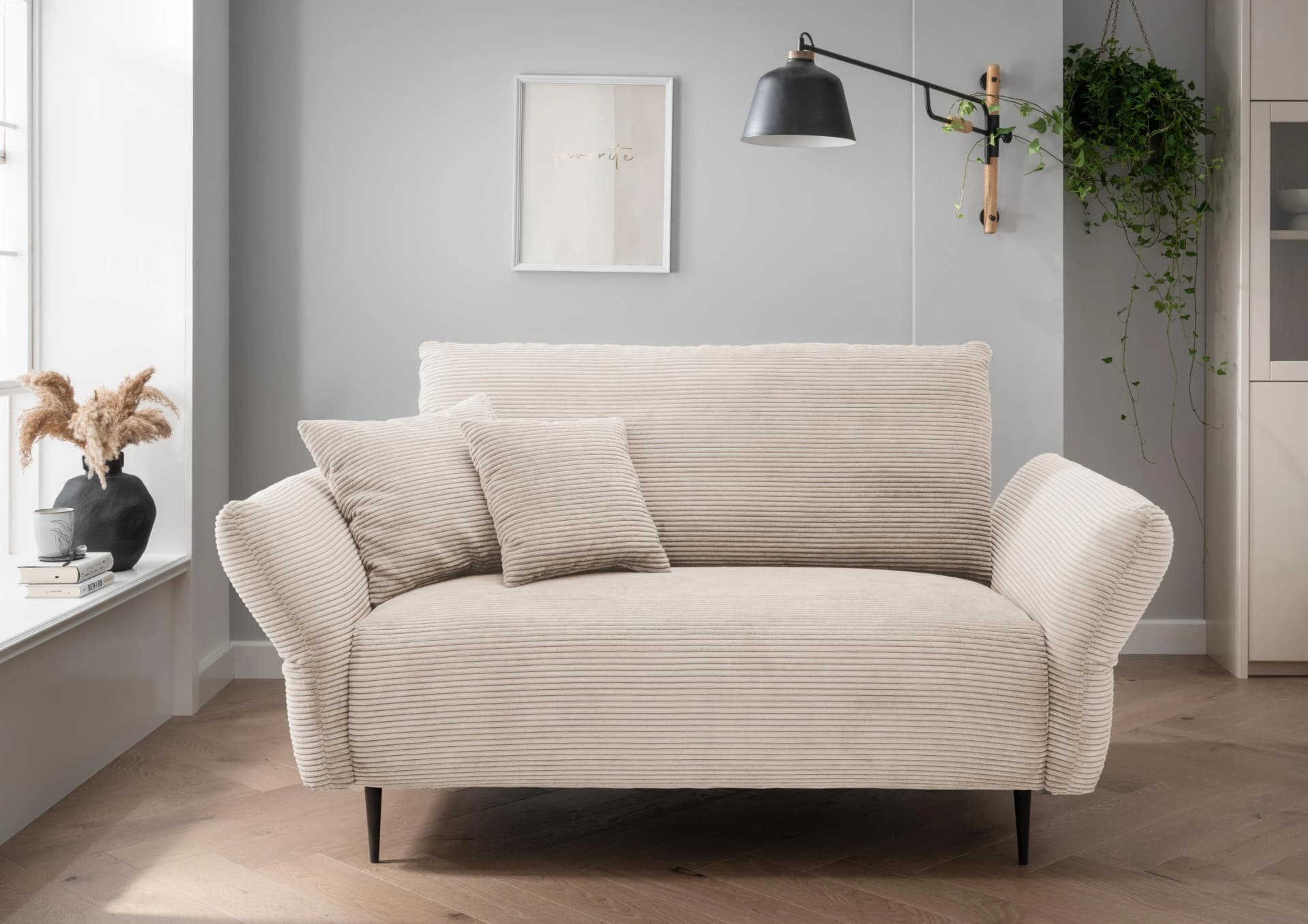 HOME AFFAIRE Vanilla 2-Sitzer Sofa Beige mit Armlehnenfunktion