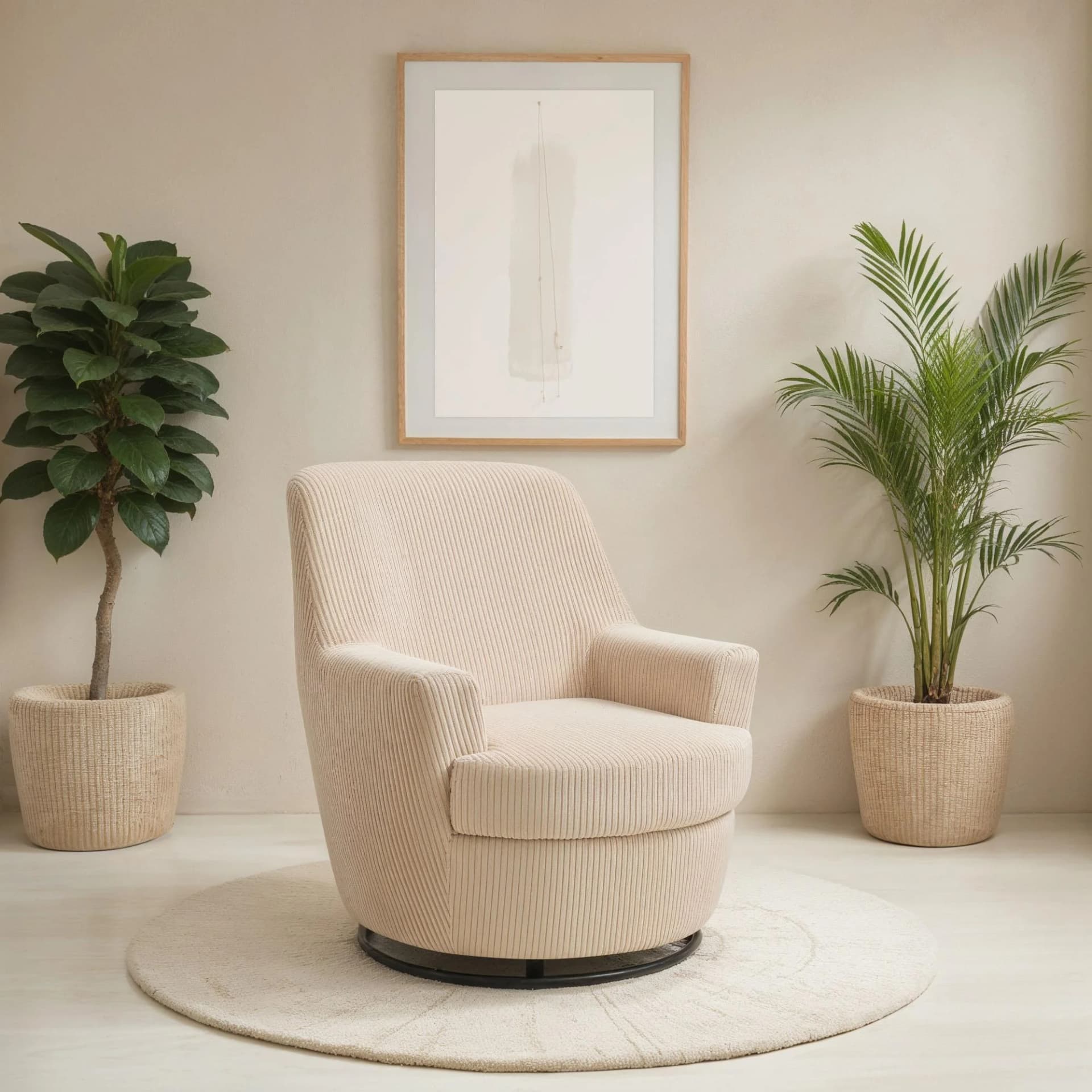 HOME AFFAIRE Hetty Drehsessel mit Wippfunktion Cord Creme