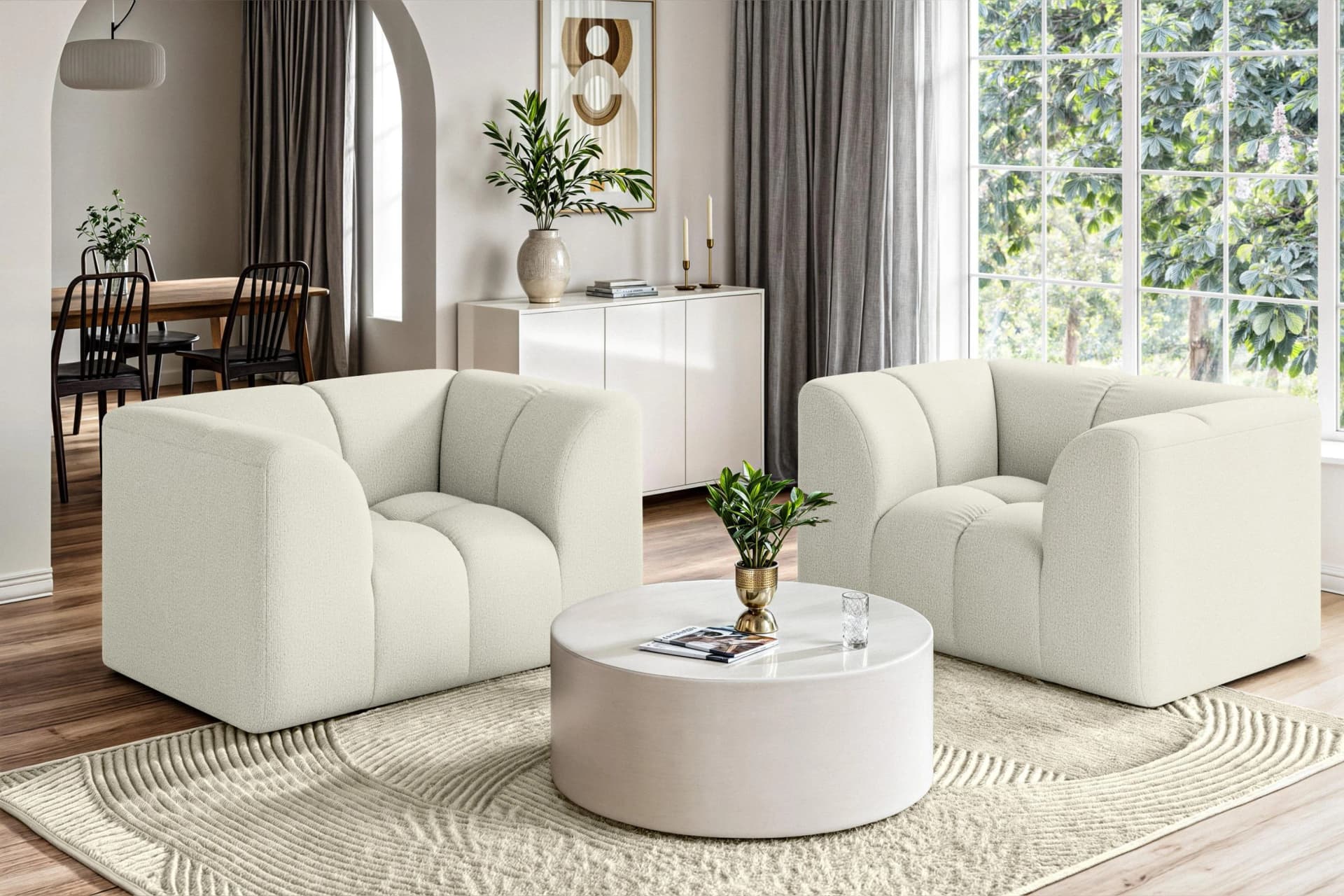 HOME AFFAIRE Sessel TUURE Beige Polyester Modern