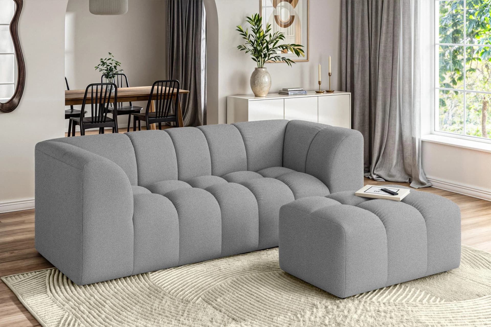 HOME AFFAIRE TUURE 3-Sitzer Sofa Grau Modern
